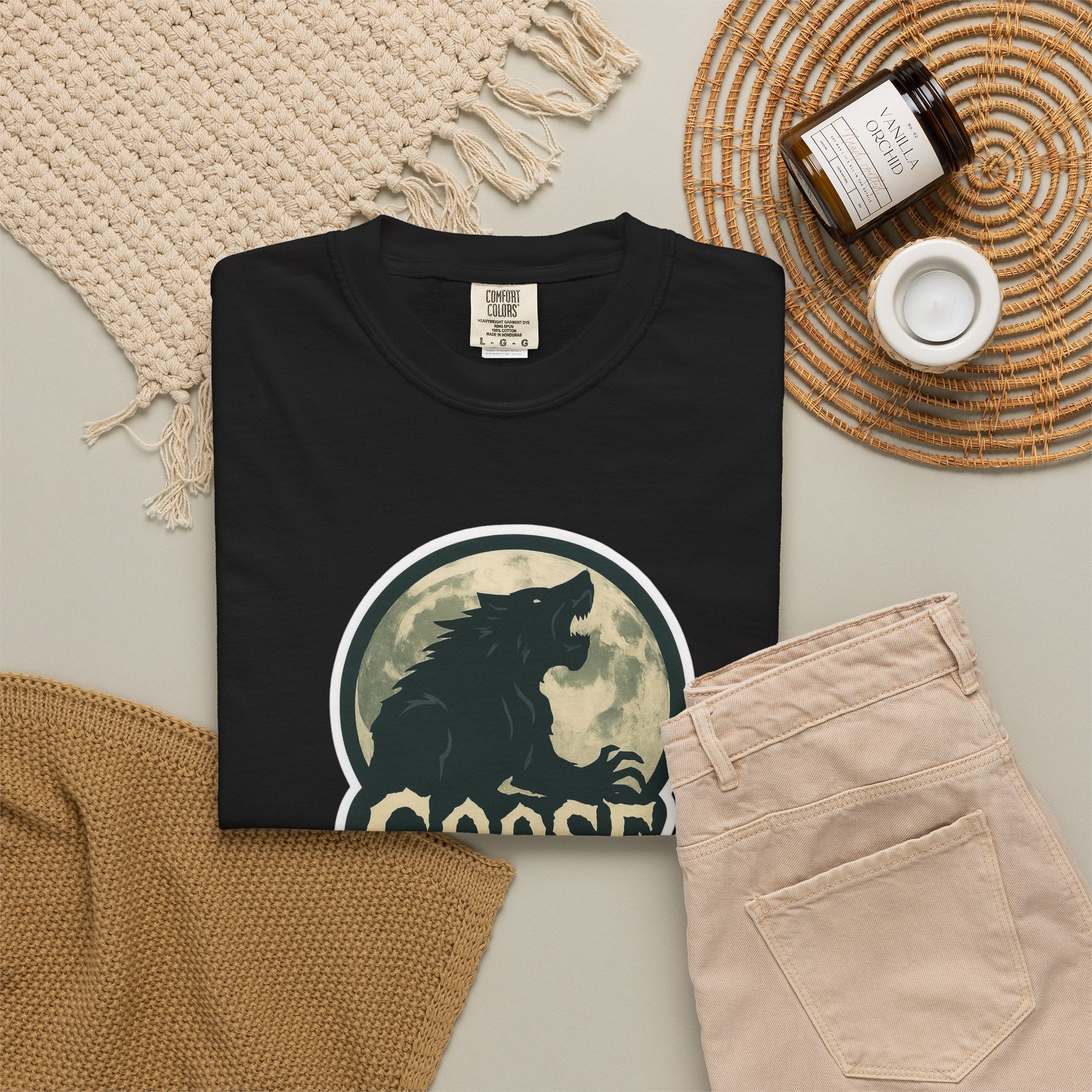 Goose Moon T-Shirt — Vintage Werewolf Silhouette Graphic Tee