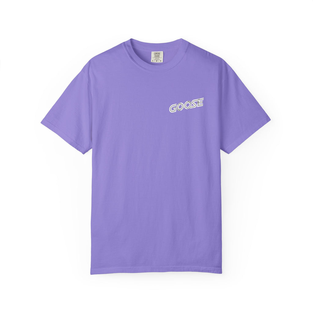 Big Modern Robot Graphic T-Shirt — "GOOSE" Chest Text, Retro Sci‑Fi Back Print