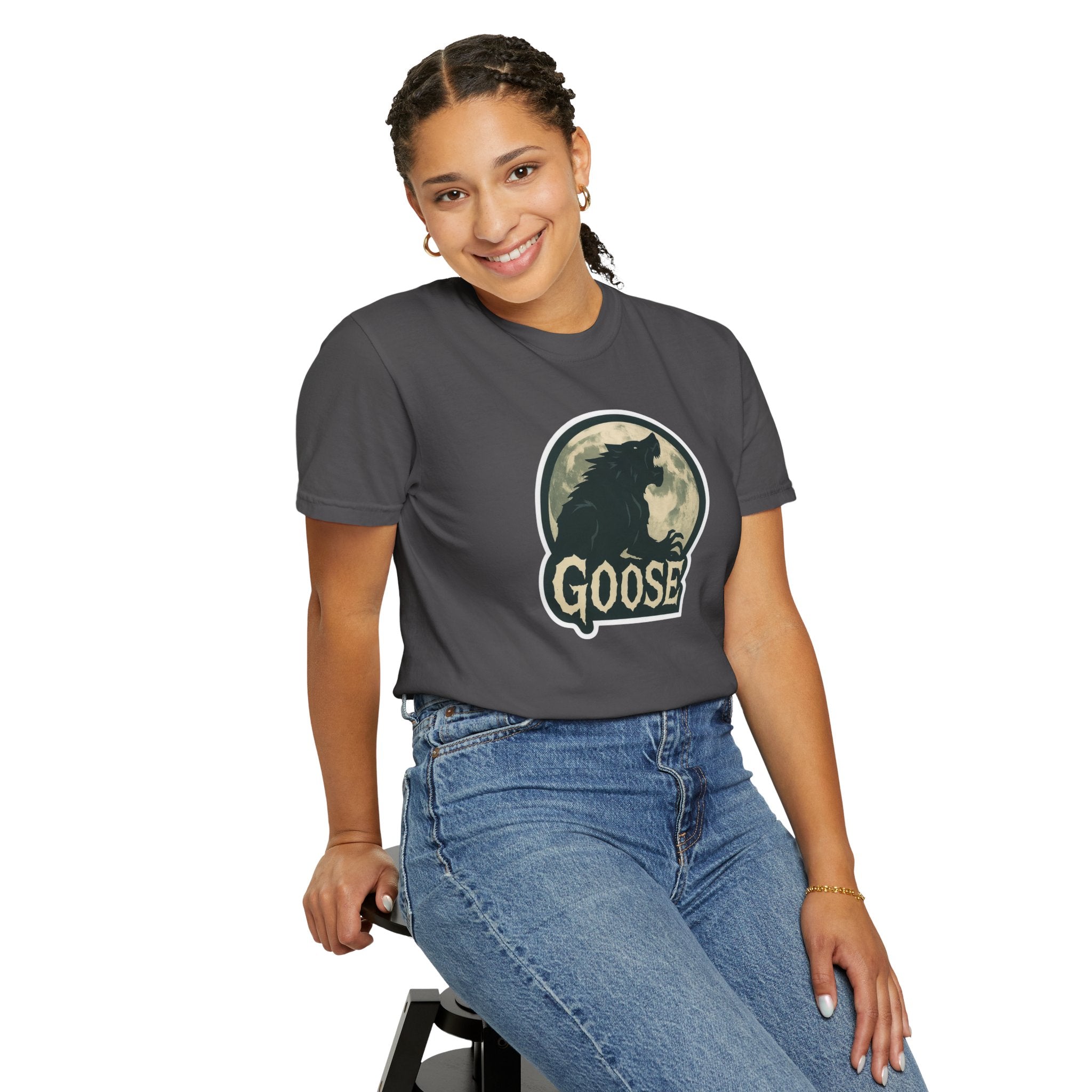 Goose Moon T-Shirt — Vintage Werewolf Silhouette Graphic Tee