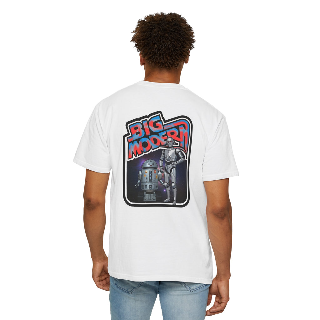 Big Modern Robot Graphic T-Shirt — "GOOSE" Chest Text, Retro Sci‑Fi Back Print