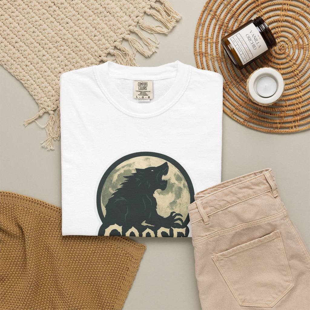 Goose Moon T-Shirt — Vintage Werewolf Silhouette Graphic Tee