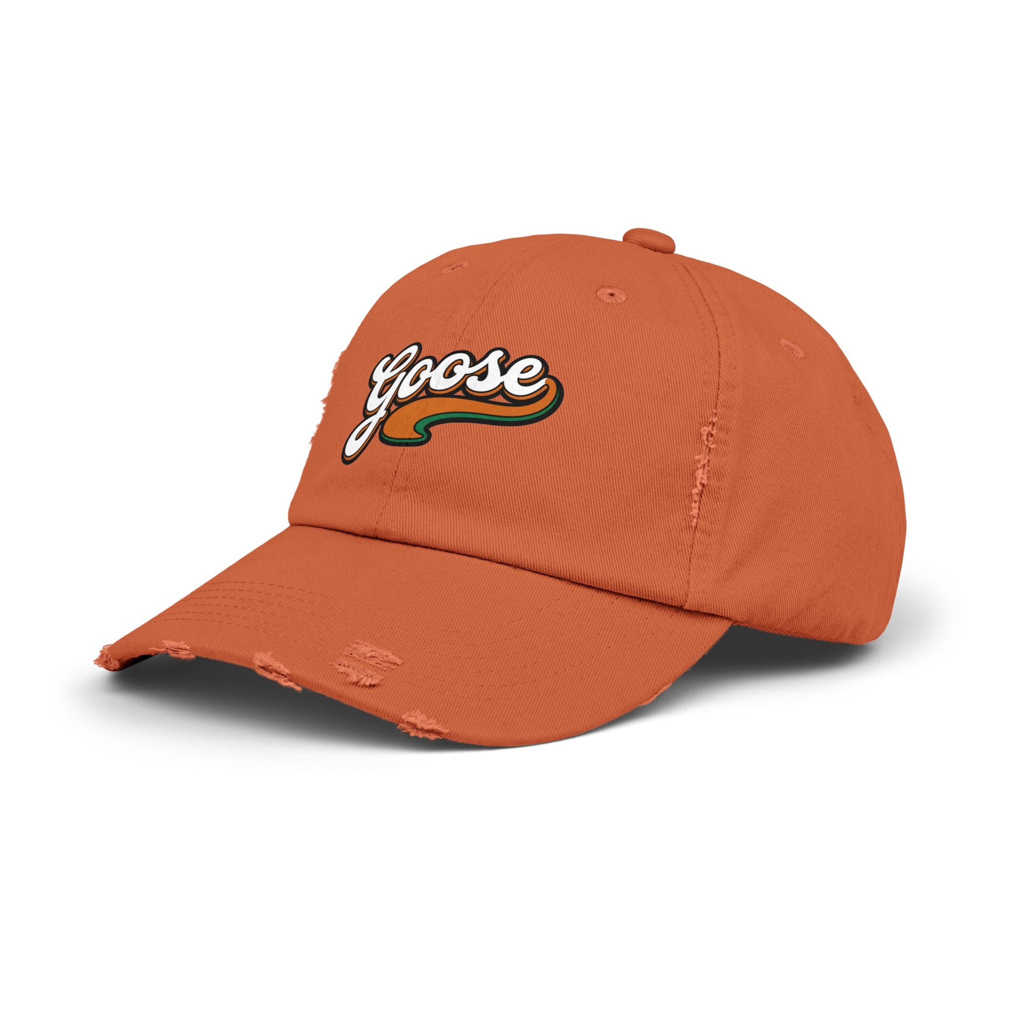 Goose Vintage Script Cap — Distressed Baseball Hat