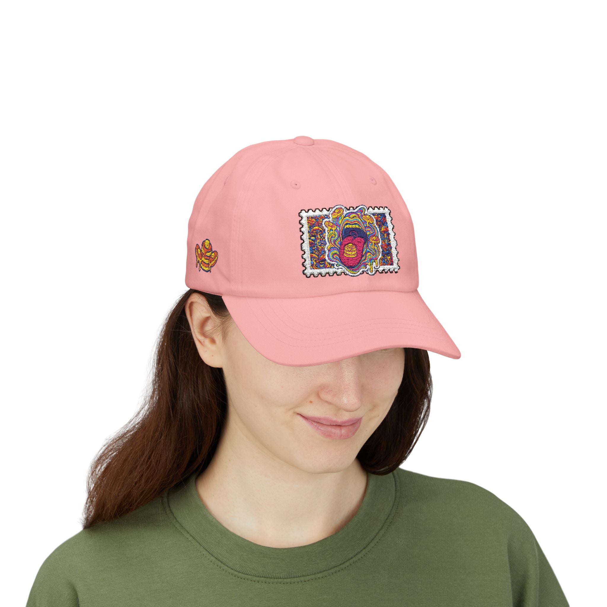 Embroidered Psychedelic Stamp Dad Cap