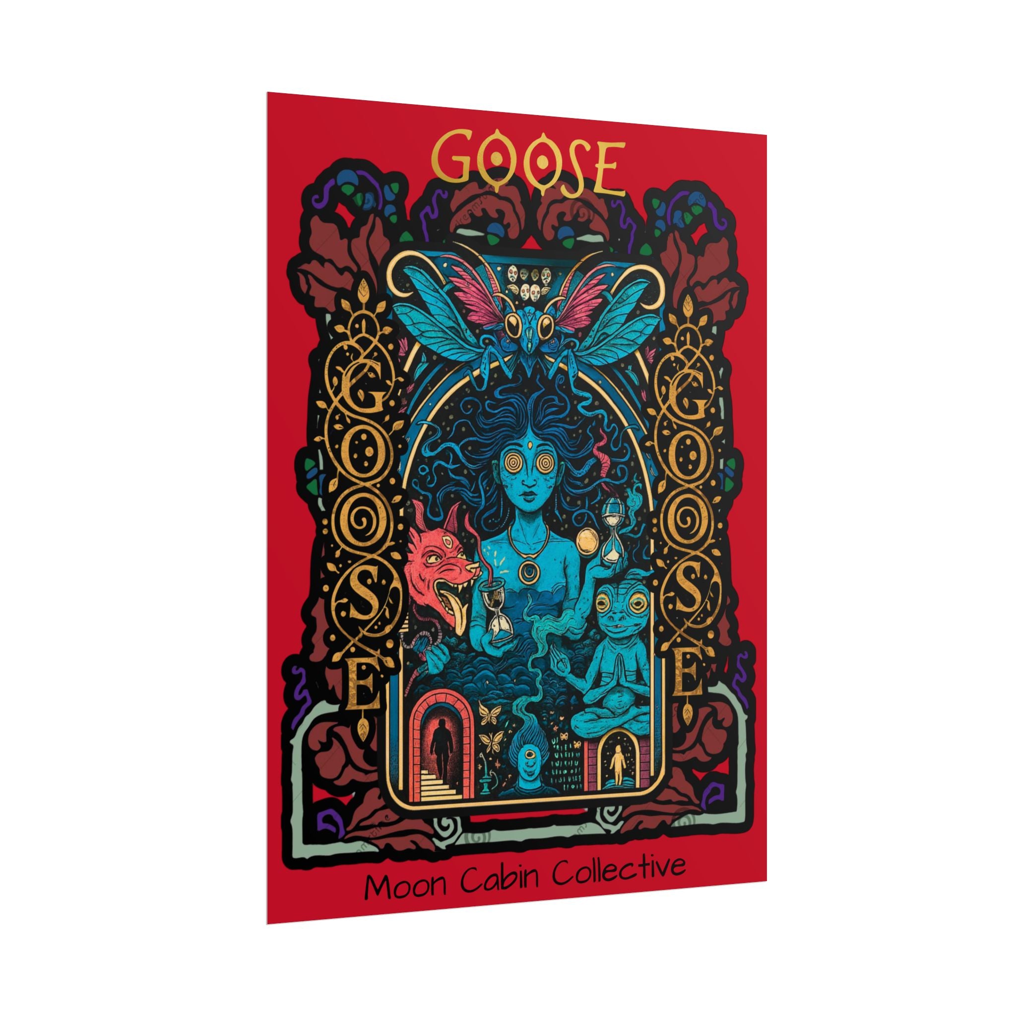 Goose Moon Cabin Collective Psychedelic Art Poster — Rolled Concert Poster