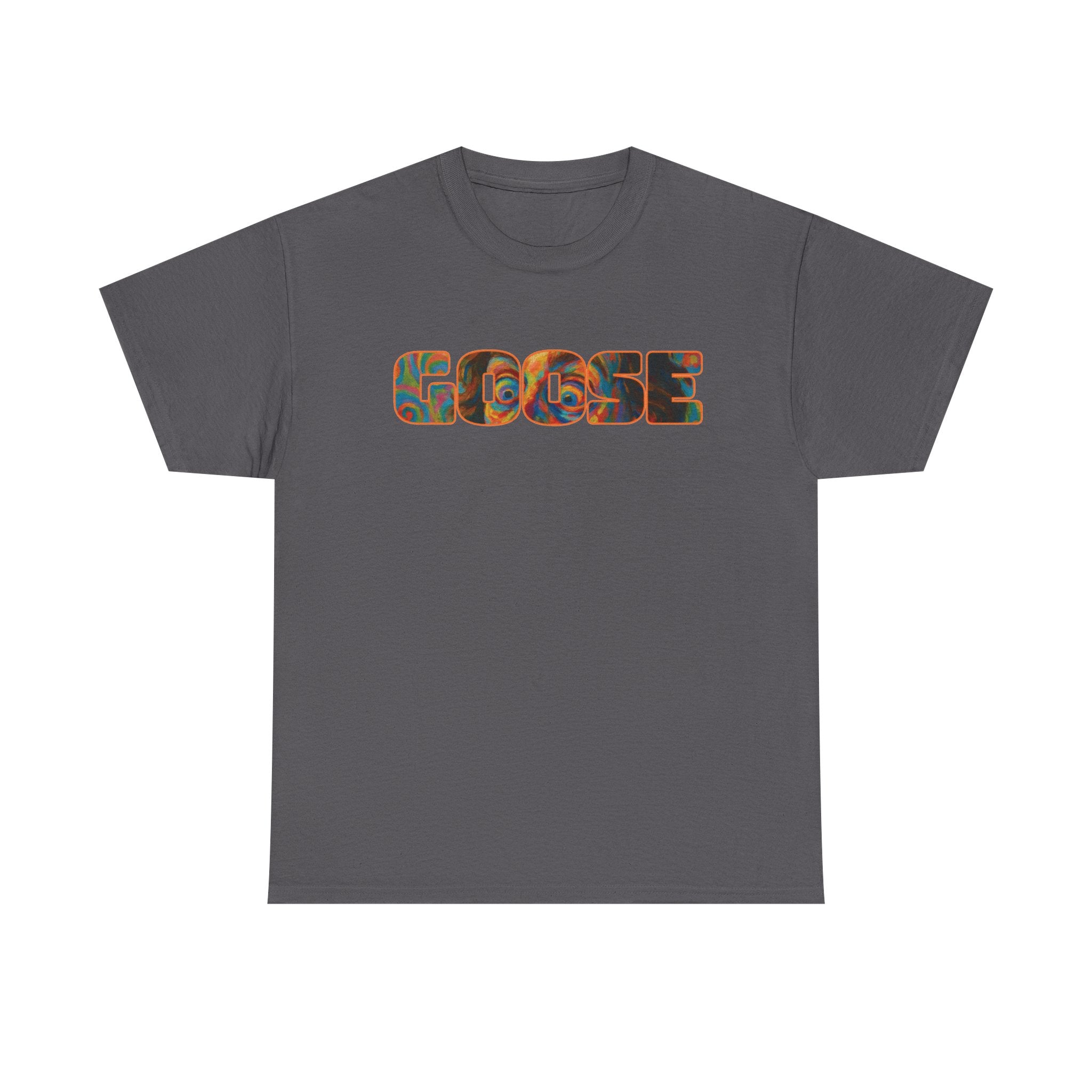 Goose Graphic Tee — Retro Camo Lettering Shirt