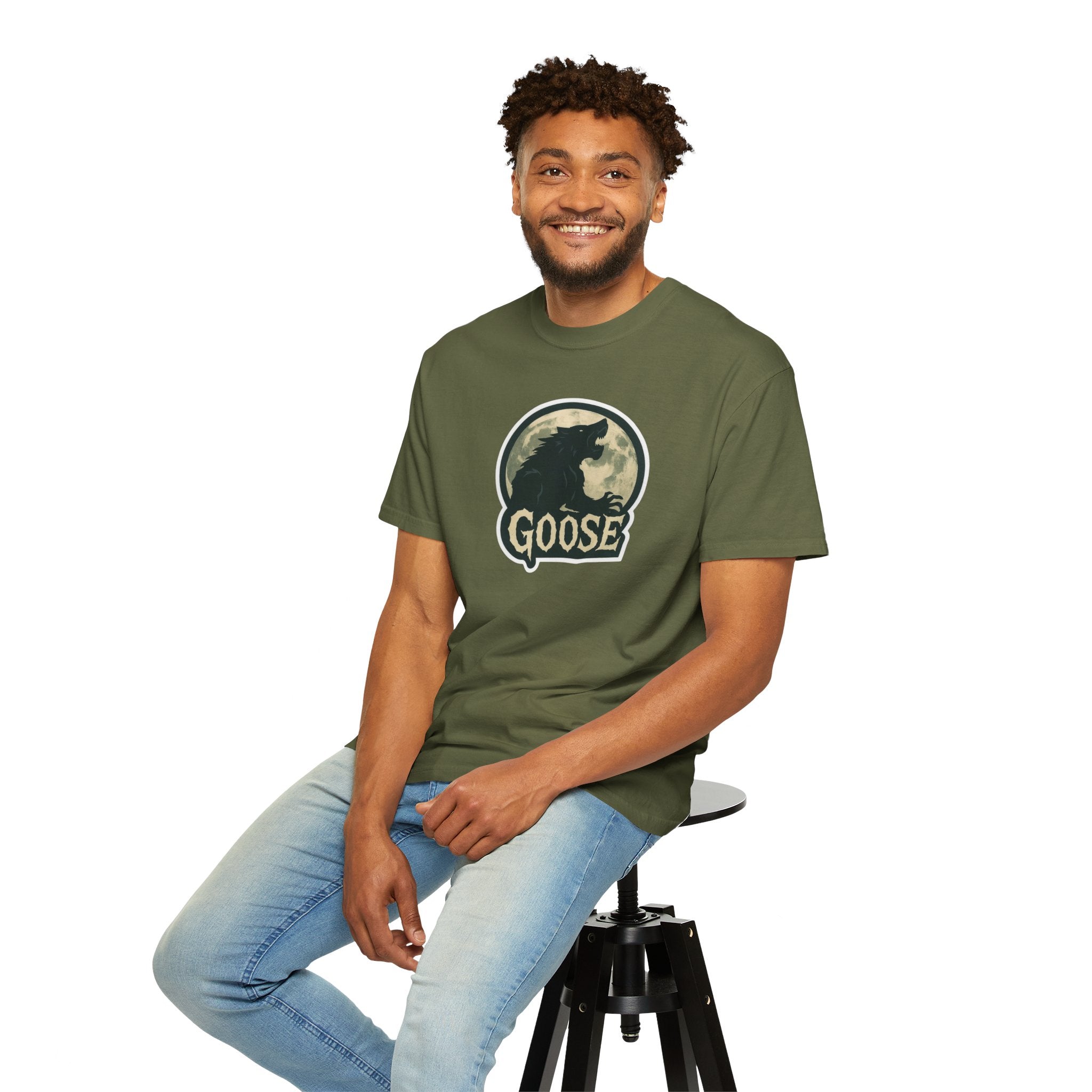Goose Moon T-Shirt — Vintage Werewolf Silhouette Graphic Tee