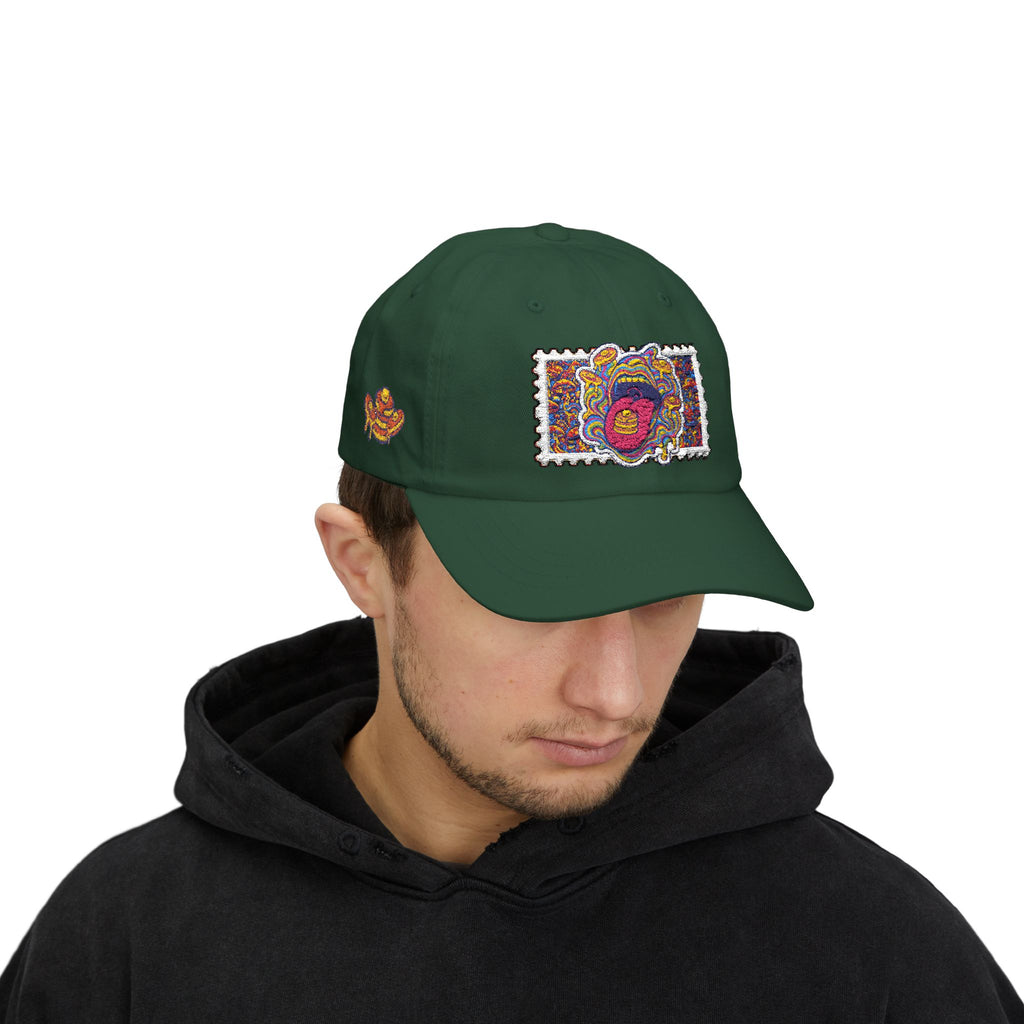 Embroidered Psychedelic Stamp Dad Cap