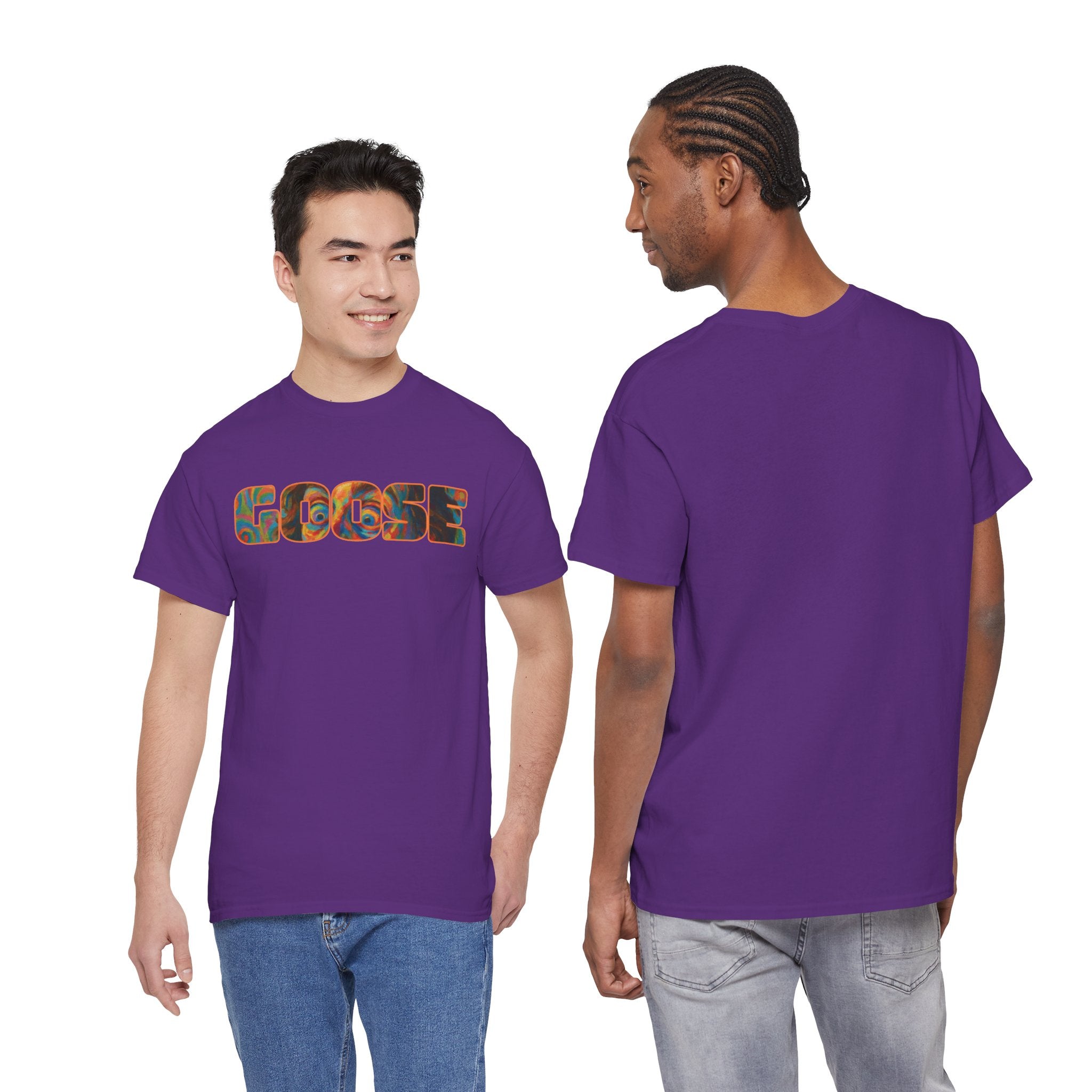 Goose Graphic Tee — Retro Camo Lettering Shirt