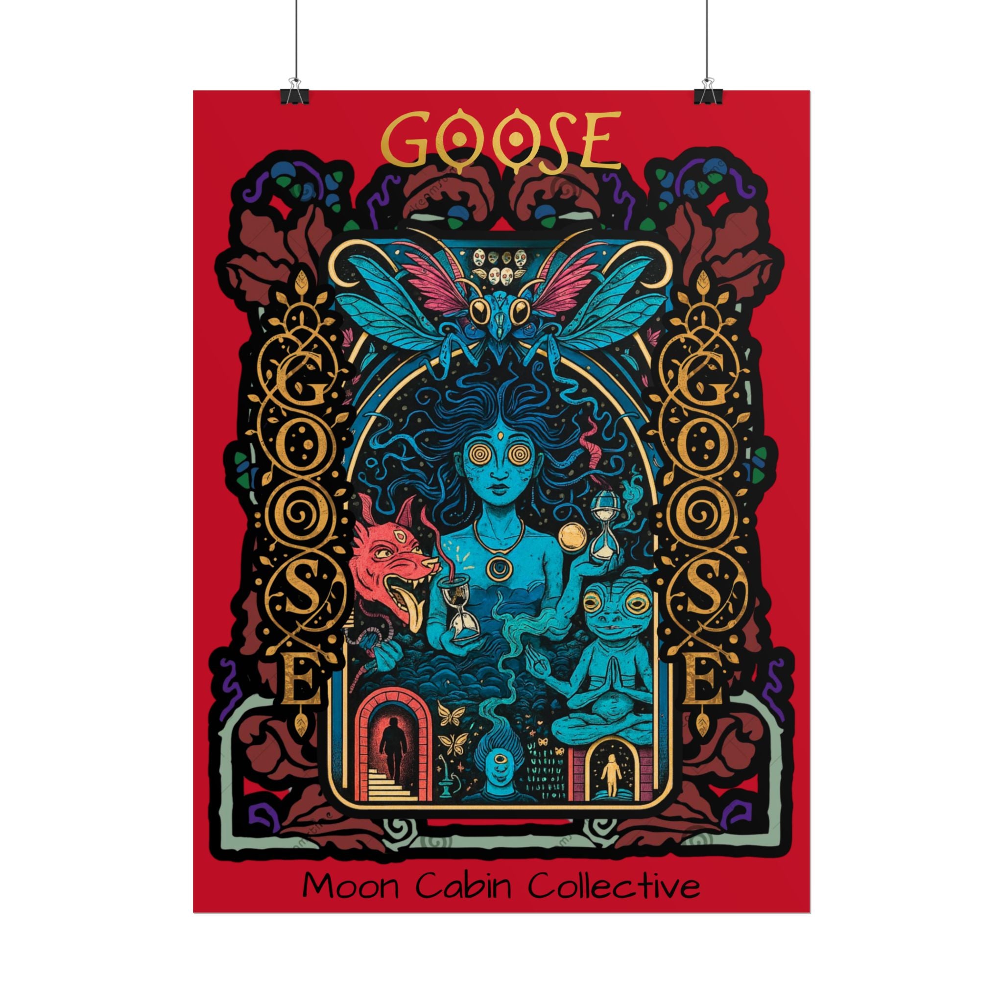 Goose Moon Cabin Collective Psychedelic Art Poster — Rolled Concert Poster