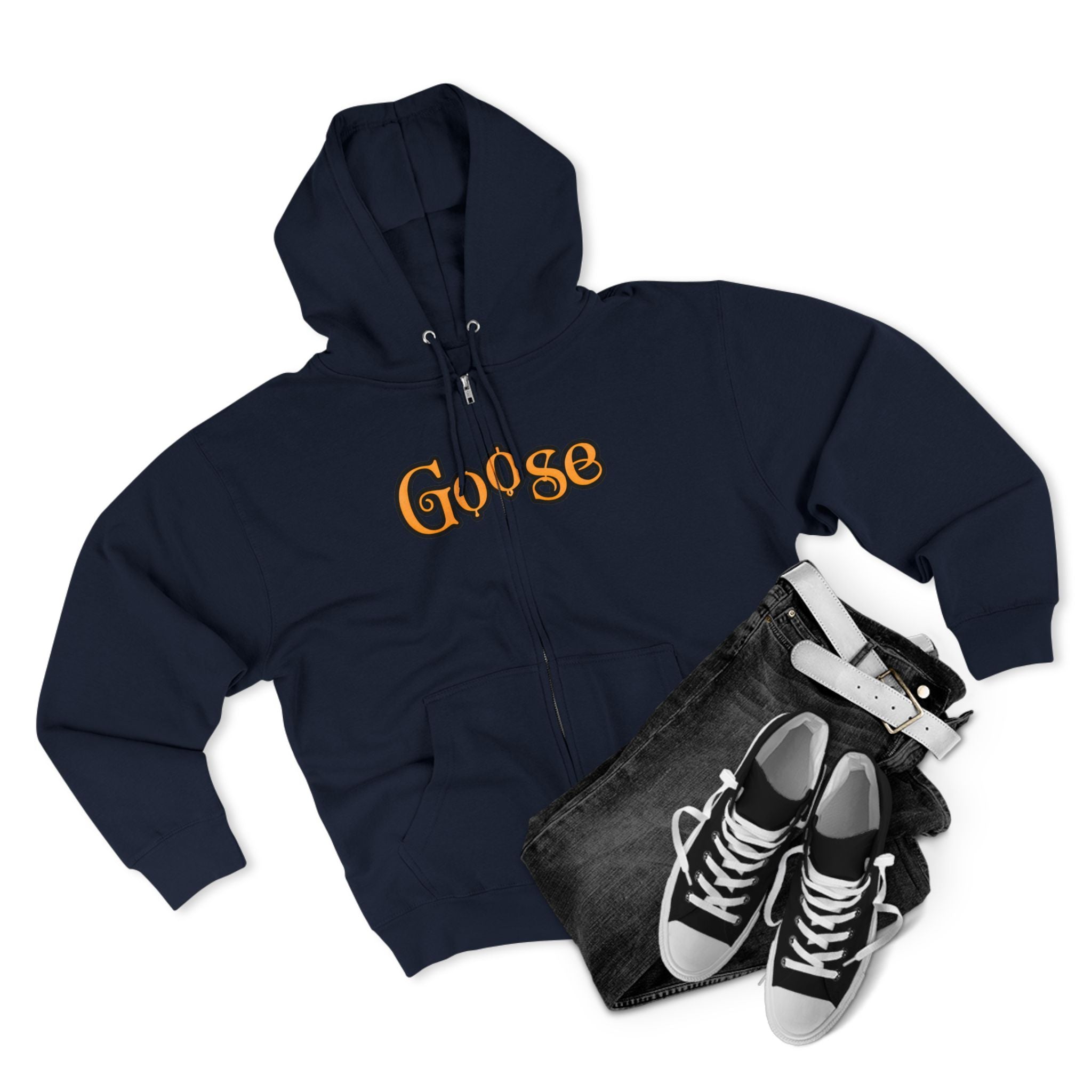 Goose Zip Hoodie — Vintage Psychedelic Band Art Backprint