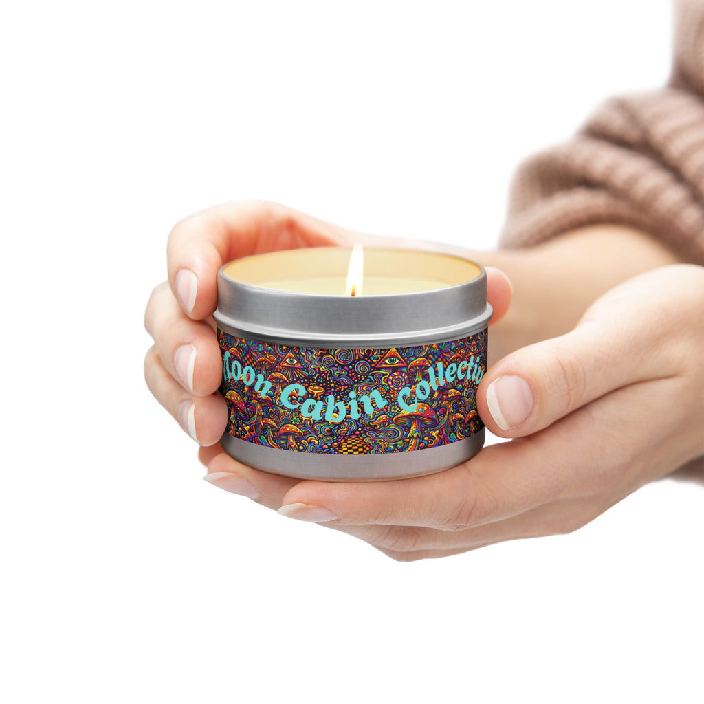 Moon Cabin Collection Tin Candle – Psychedelic Mushroom Scented Tin