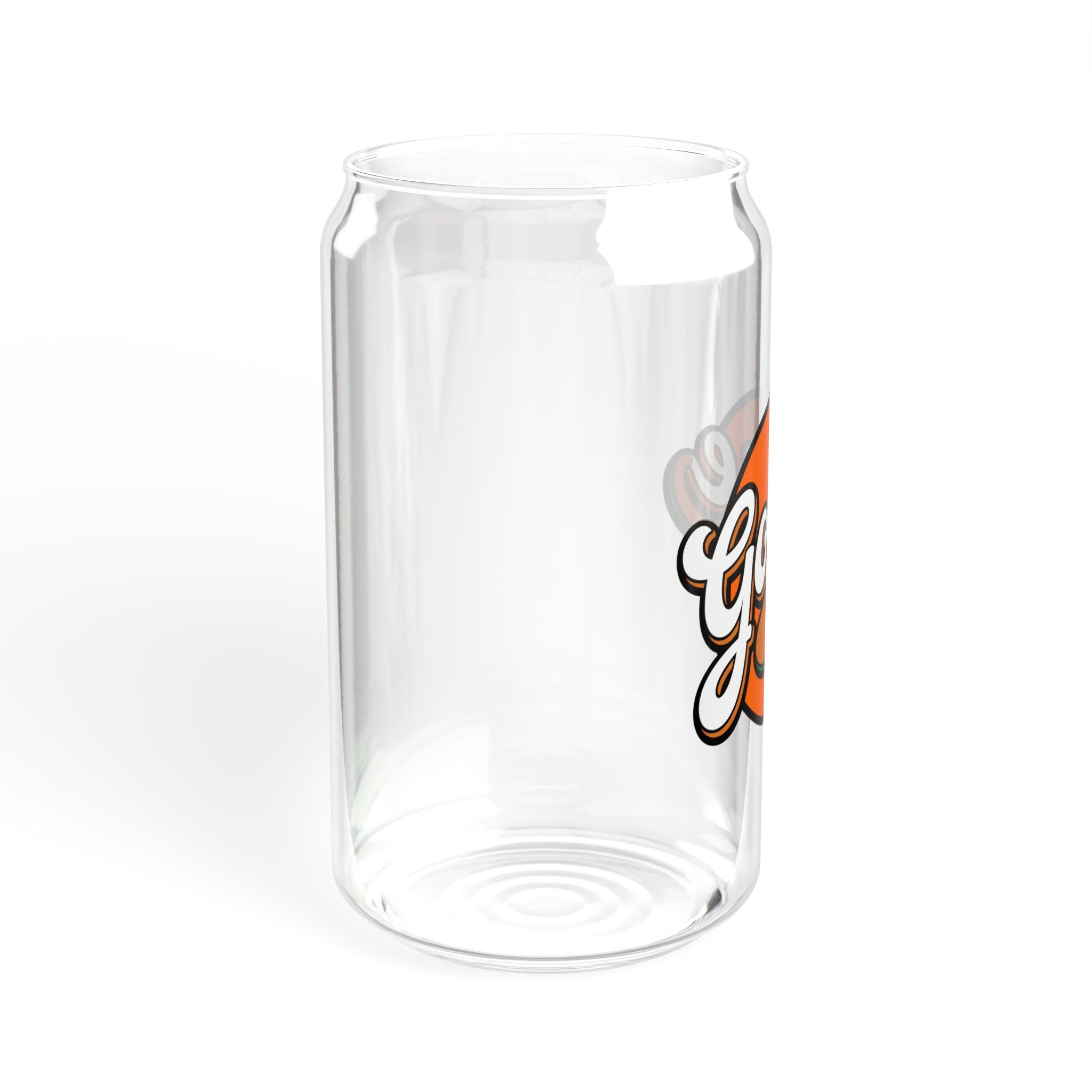 Goose Logo Sipper Glass — 16oz Reusable Drink Jar with Bamboo Lid & Straw