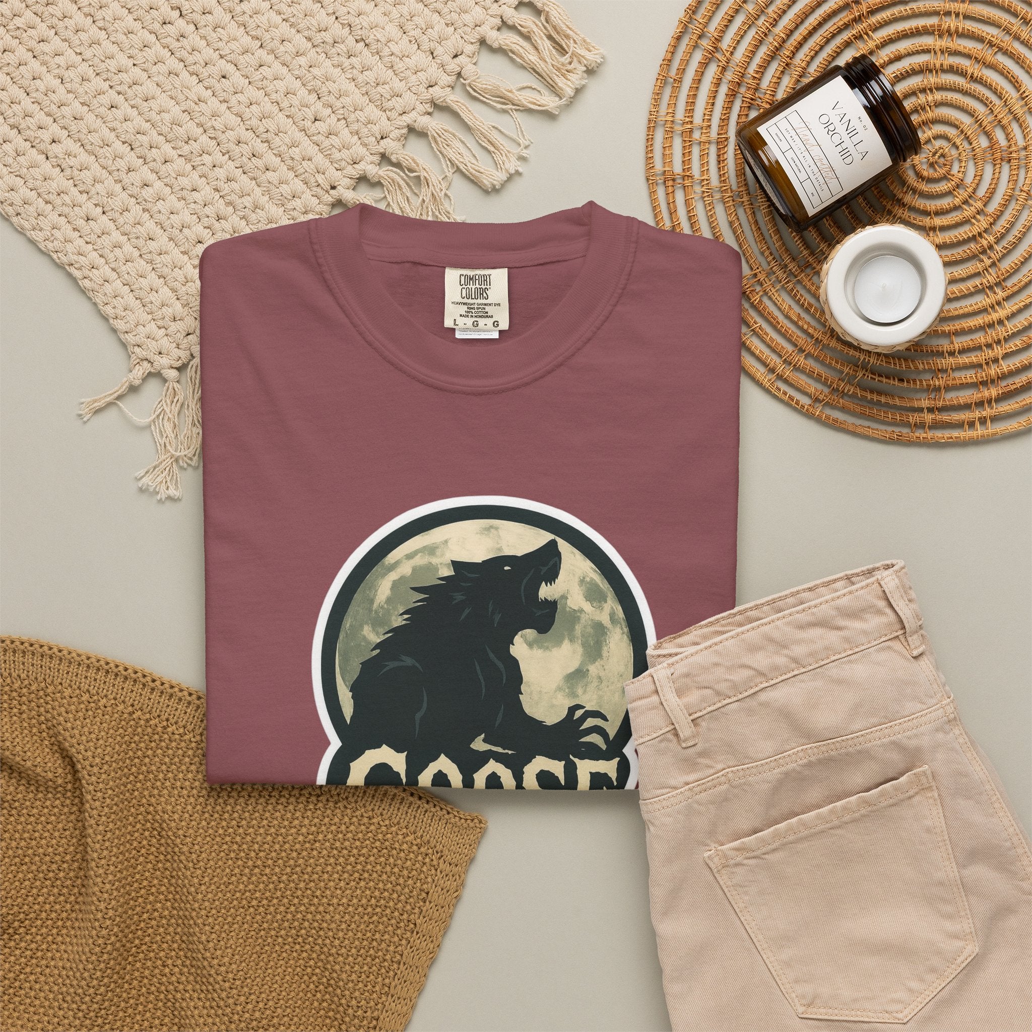 Goose Moon T-Shirt — Vintage Werewolf Silhouette Graphic Tee