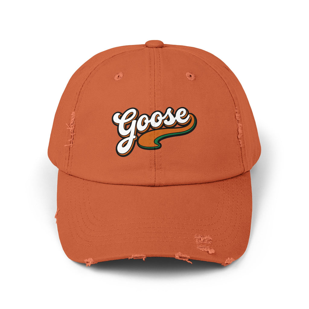 Goose Vintage Script Cap — Distressed Baseball Hat