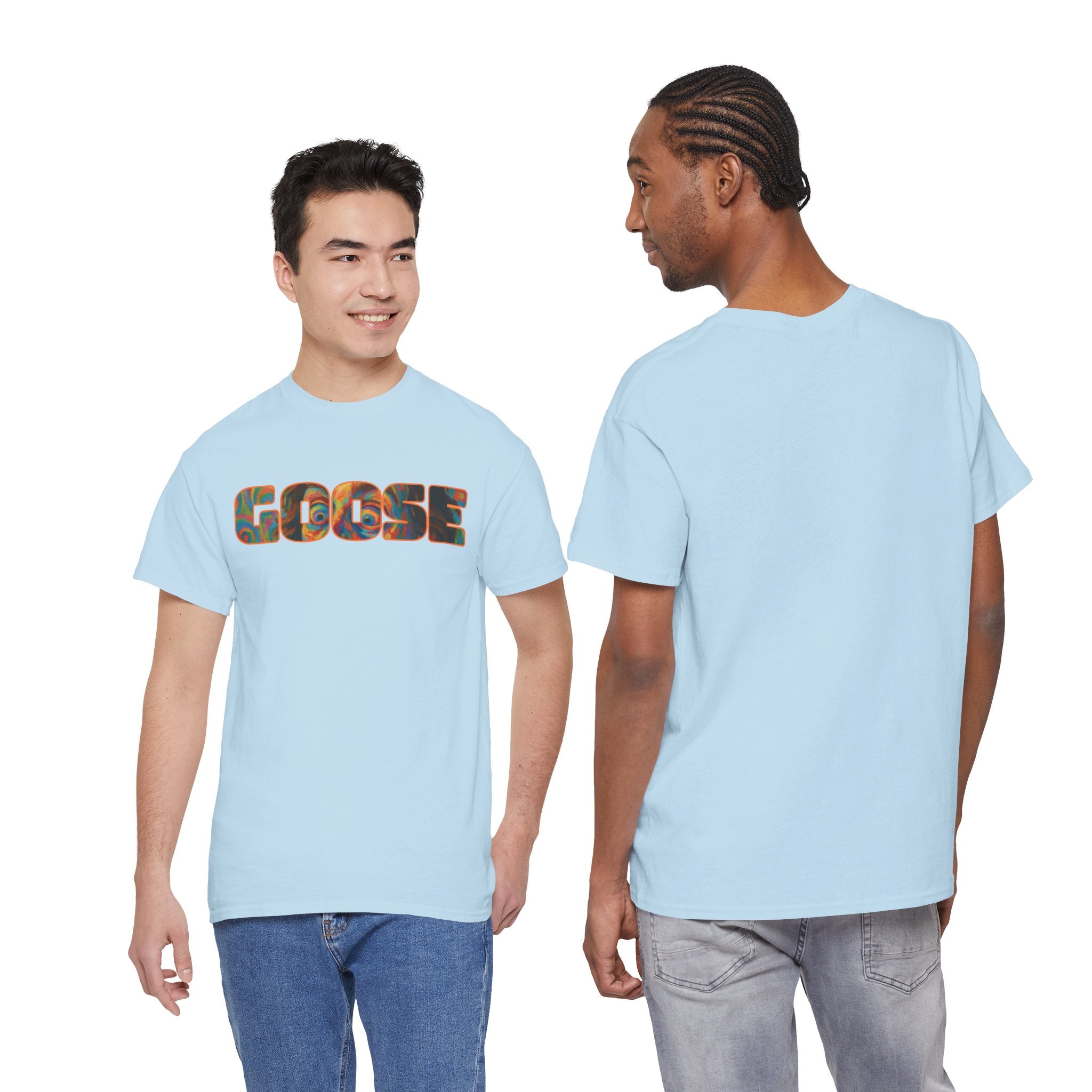 Goose Graphic Tee — Retro Camo Lettering Shirt