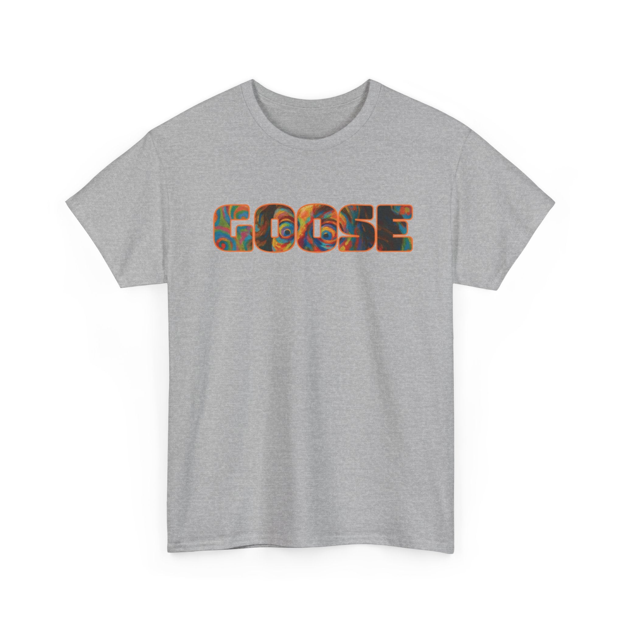 Goose Graphic Tee — Retro Camo Lettering Shirt