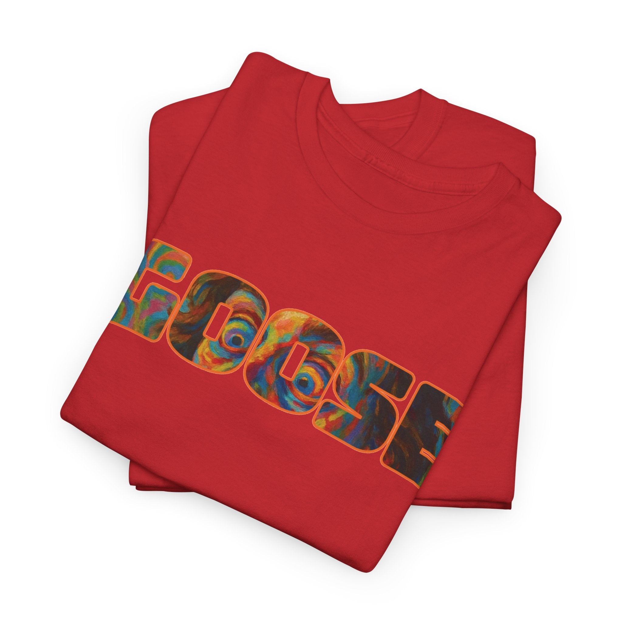 Goose Graphic Tee — Retro Camo Lettering Shirt