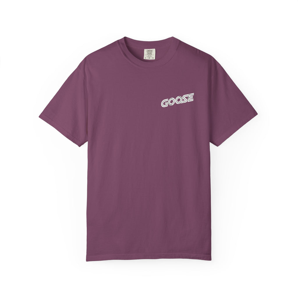Big Modern Robot Graphic T-Shirt — "GOOSE" Chest Text, Retro Sci‑Fi Back Print