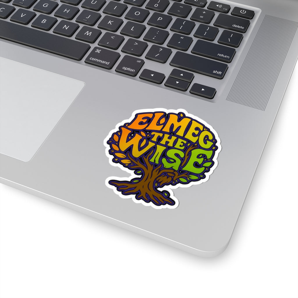 Elmeg the Wise Tree Sticker — Colorful Kiss-Cut Vinyl Decal for Laptops & Journals