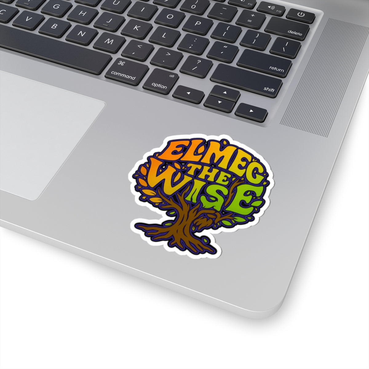 Elmeg the Wise Tree Sticker — Colorful Kiss-Cut Vinyl Decal for Laptops & Journals