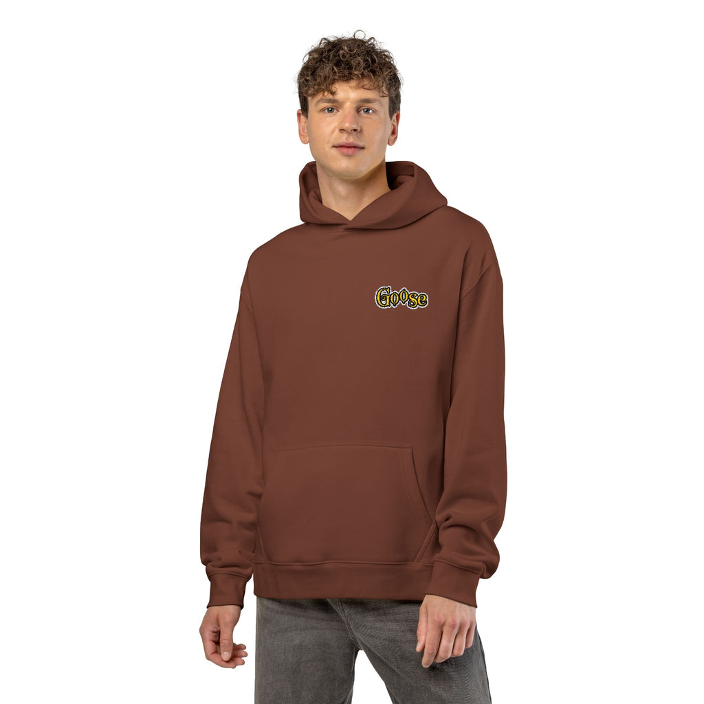Goose Print Script Logo Hoodie | Logo Print Chest Design