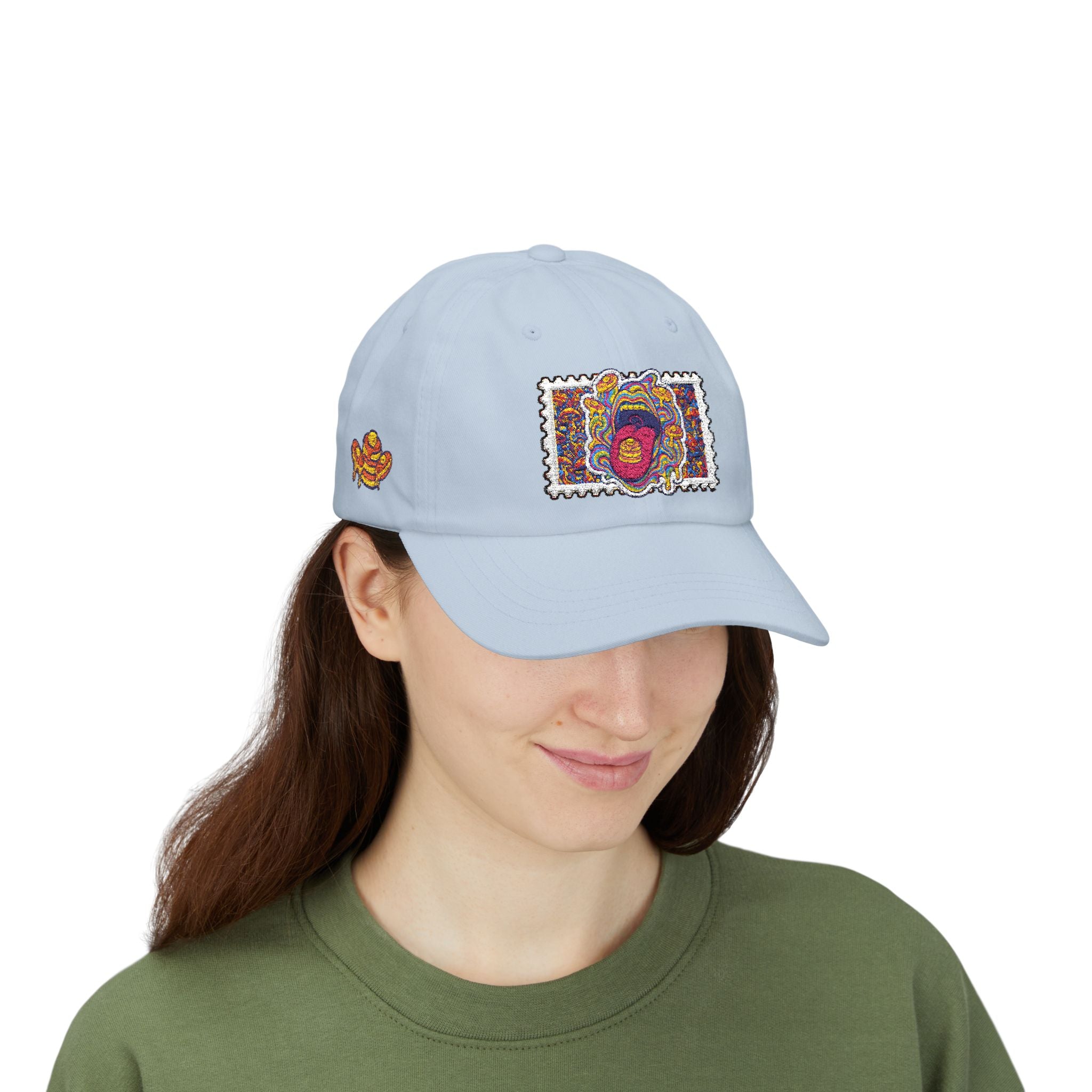 Embroidered Psychedelic Stamp Dad Cap