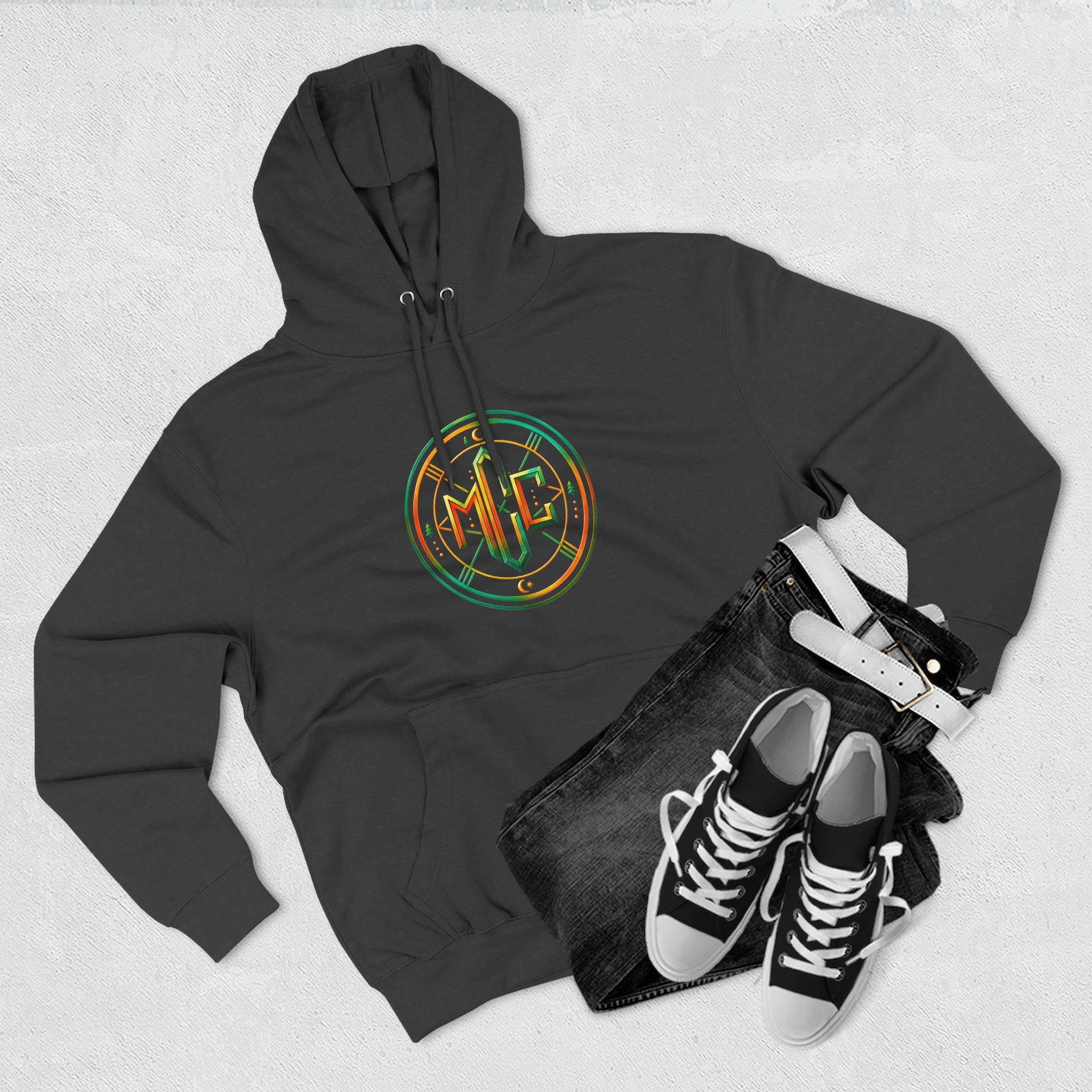 Psychedelic Geometric Drip Design Hoodie | Colorful Crystal Mandala