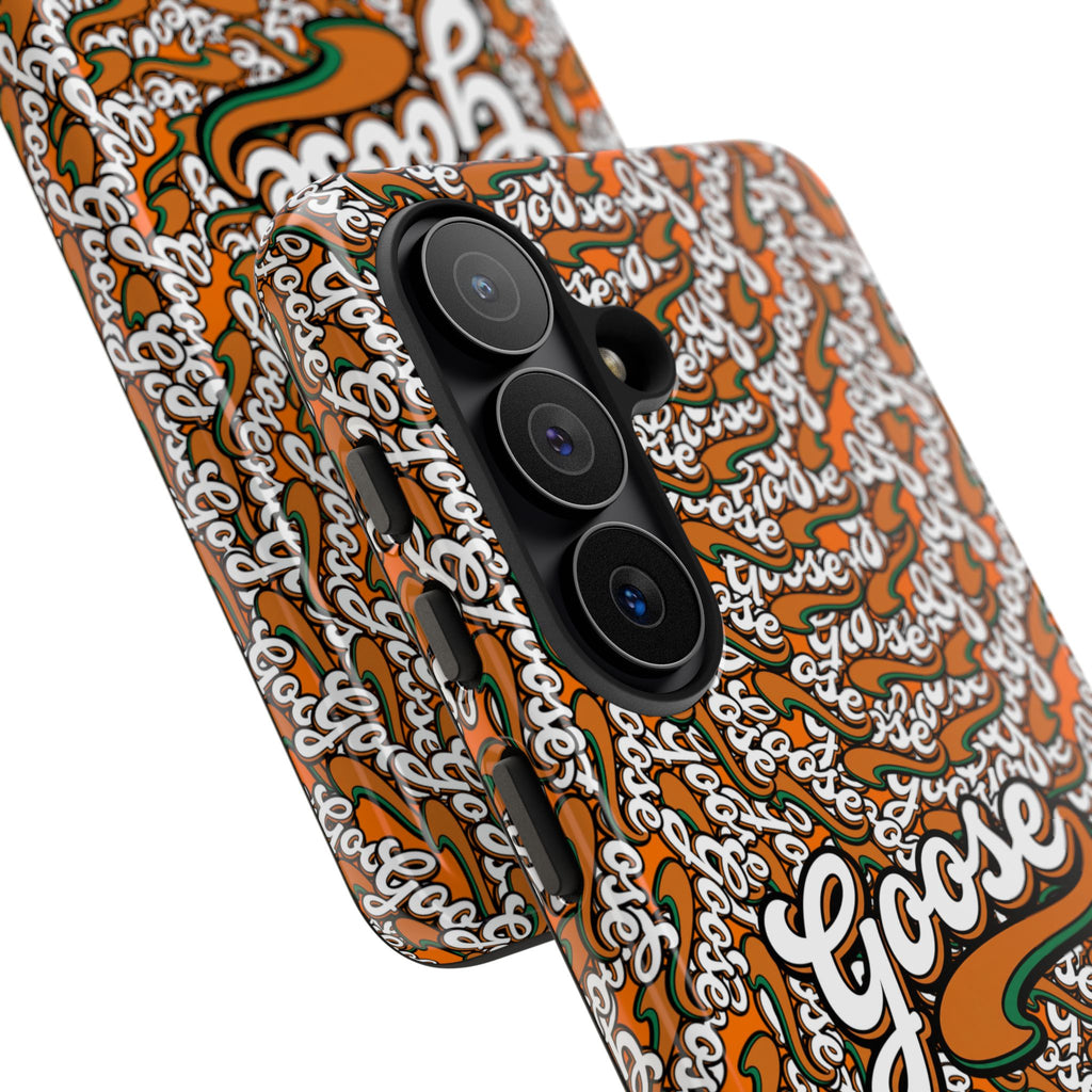Goose Pattern Phone Case — Retro Script Graphic Protective Cover