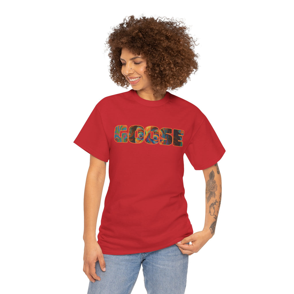 Goose Graphic Tee — Retro Camo Lettering Shirt