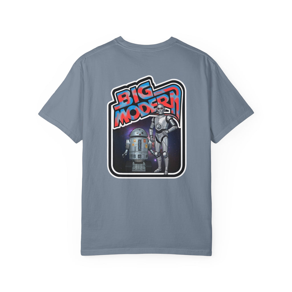 Big Modern Robot Graphic T-Shirt — "GOOSE" Chest Text, Retro Sci‑Fi Back Print