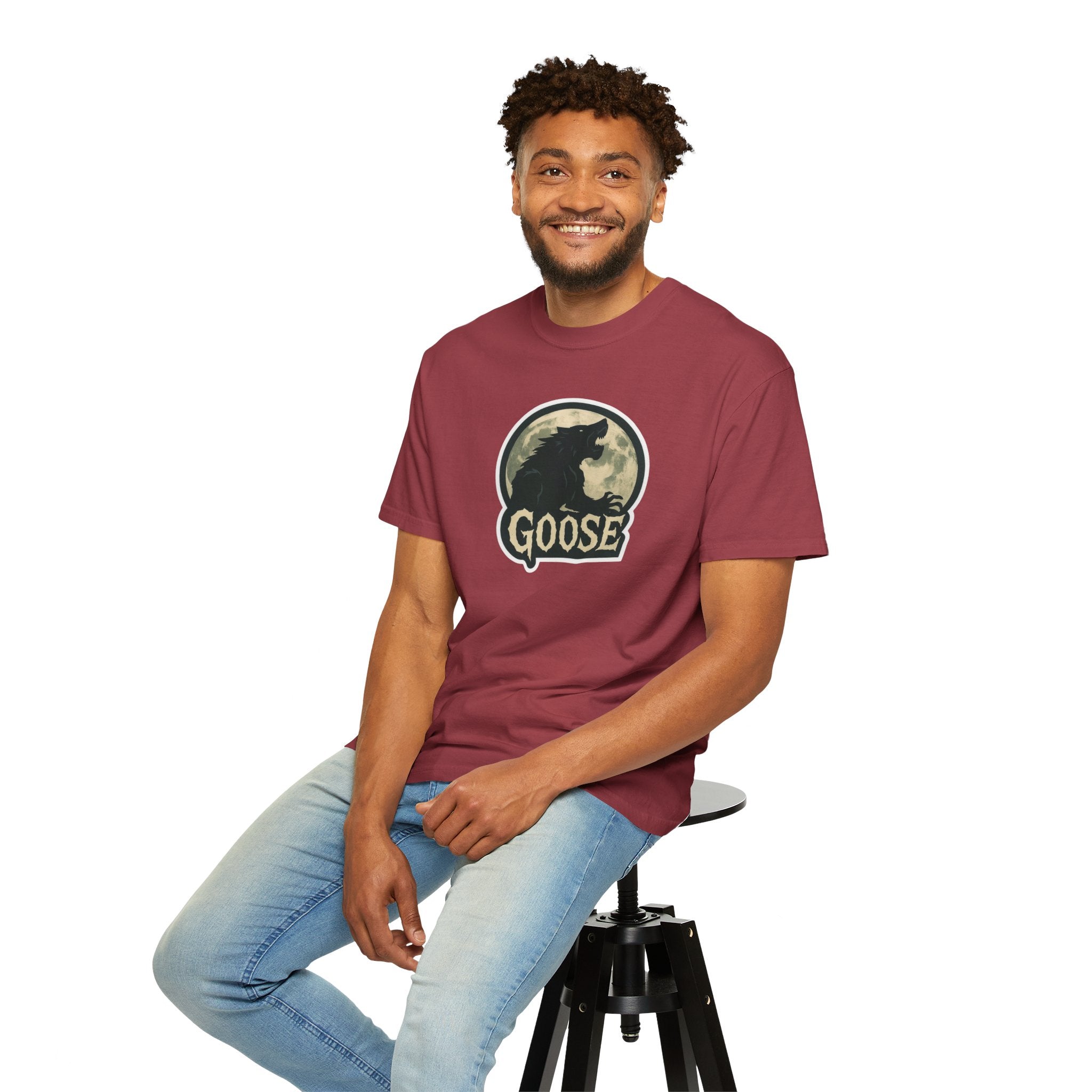 Goose Moon T-Shirt — Vintage Werewolf Silhouette Graphic Tee