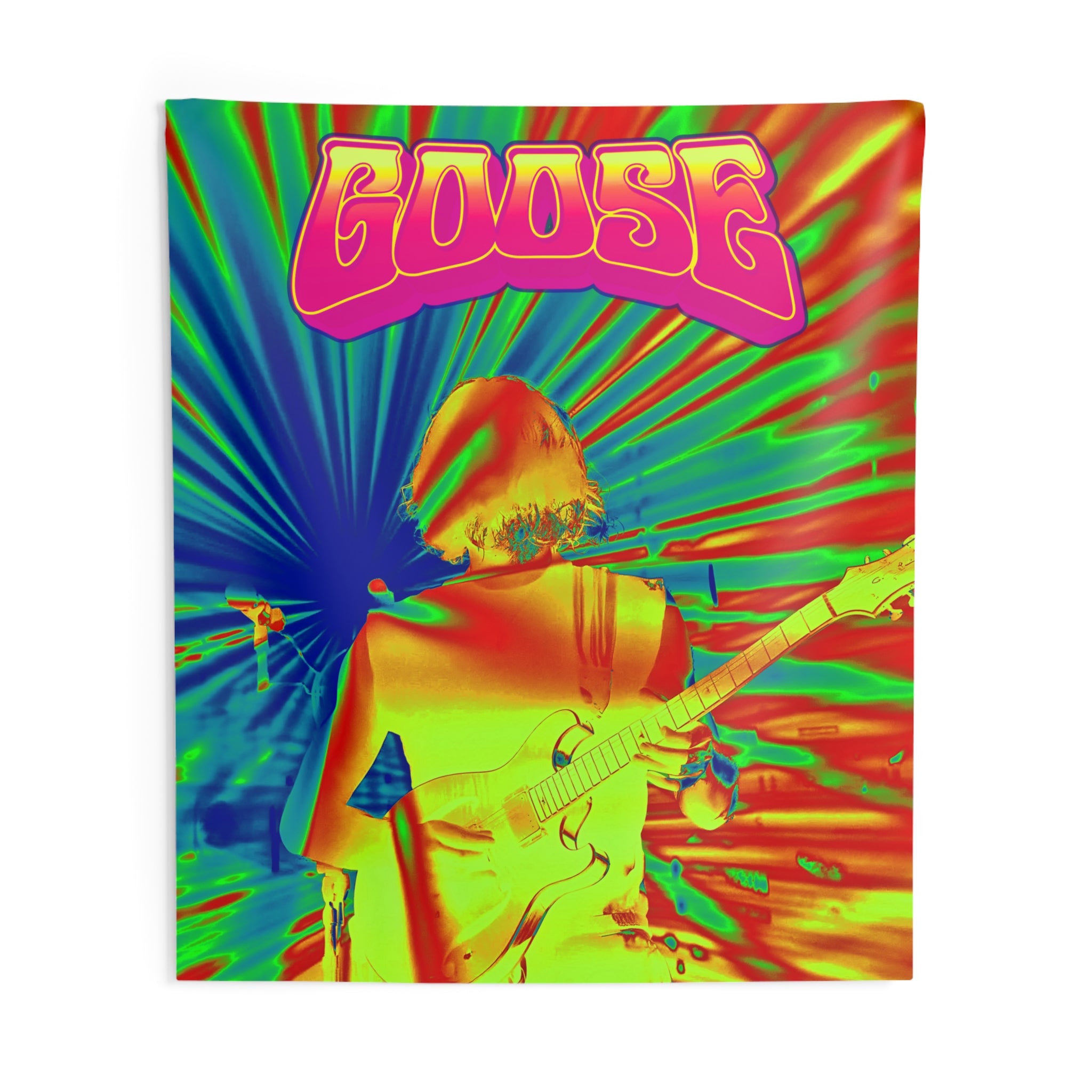 Psychedelic Goose Band Tapestry - Vibrant Retro Concert Wall Art