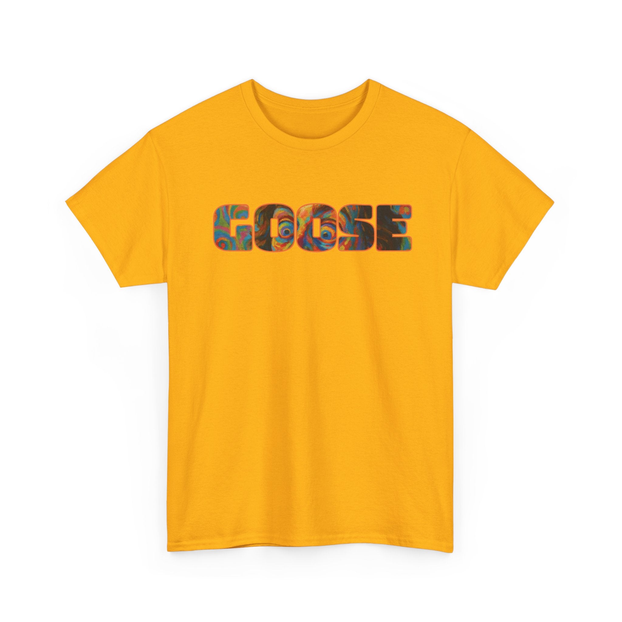 Goose Graphic Tee — Retro Camo Lettering Shirt