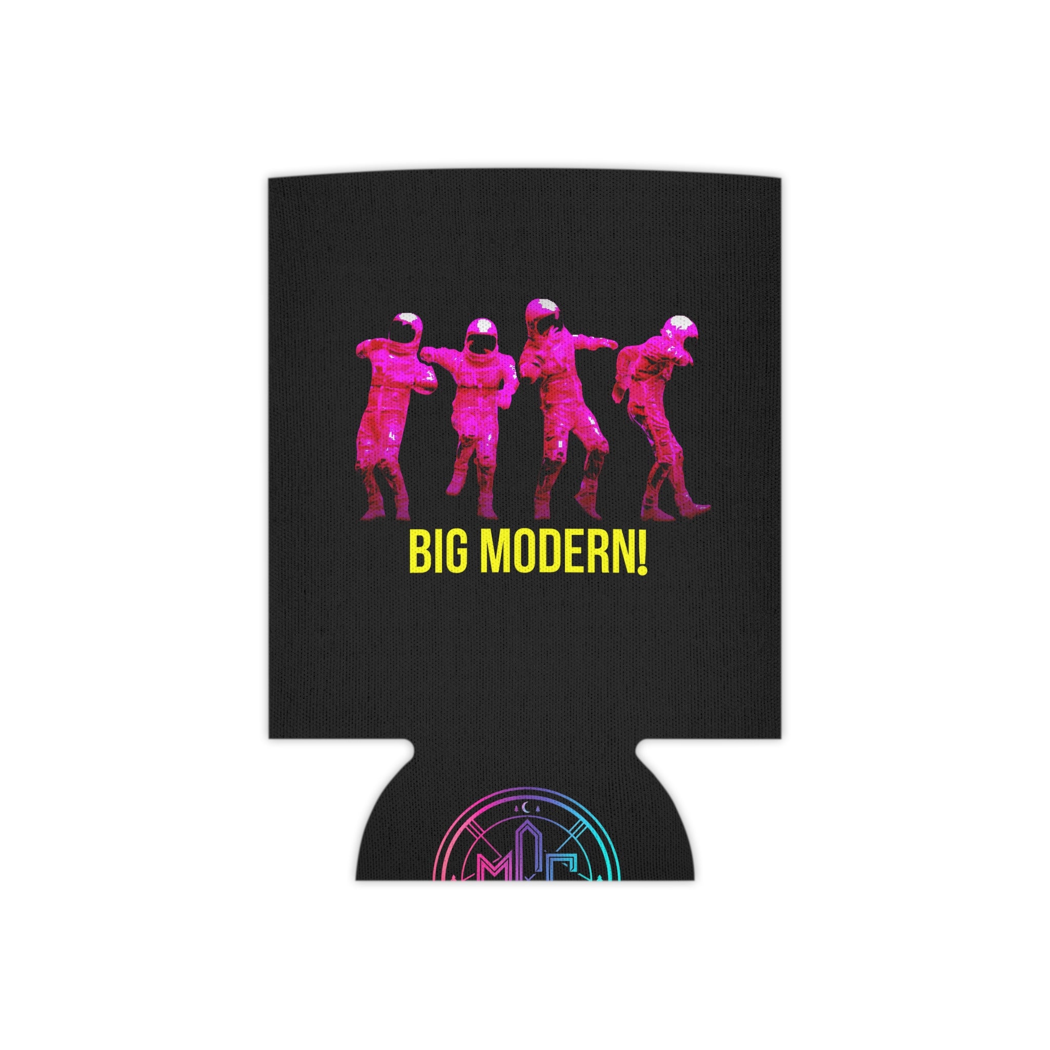 Can Cooler — Retro Neon Astronauts 'BIG MODERN!' Beverage Koozie