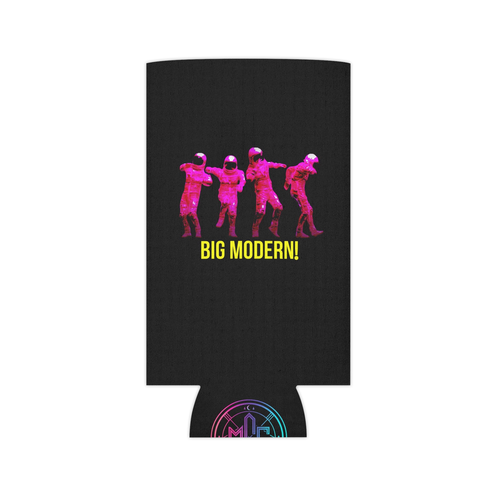 Can Cooler — Retro Neon Astronauts 'BIG MODERN!' Beverage Koozie
