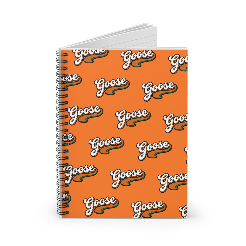 Goose Pattern Spiral Notebook — Orange Ruled Journal for School & Notes