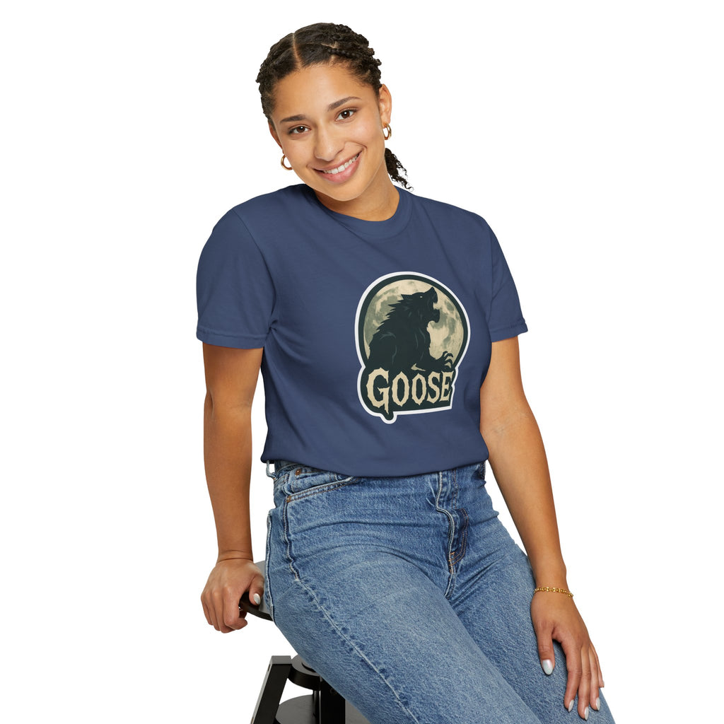 Goose Moon T-Shirt — Vintage Werewolf Silhouette Graphic Tee