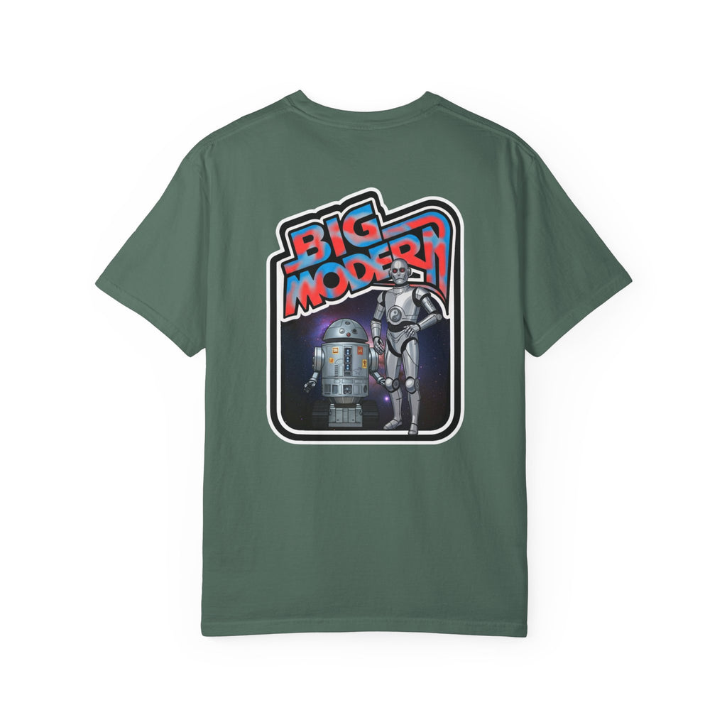 Big Modern Robot Graphic T-Shirt — "GOOSE" Chest Text, Retro Sci‑Fi Back Print