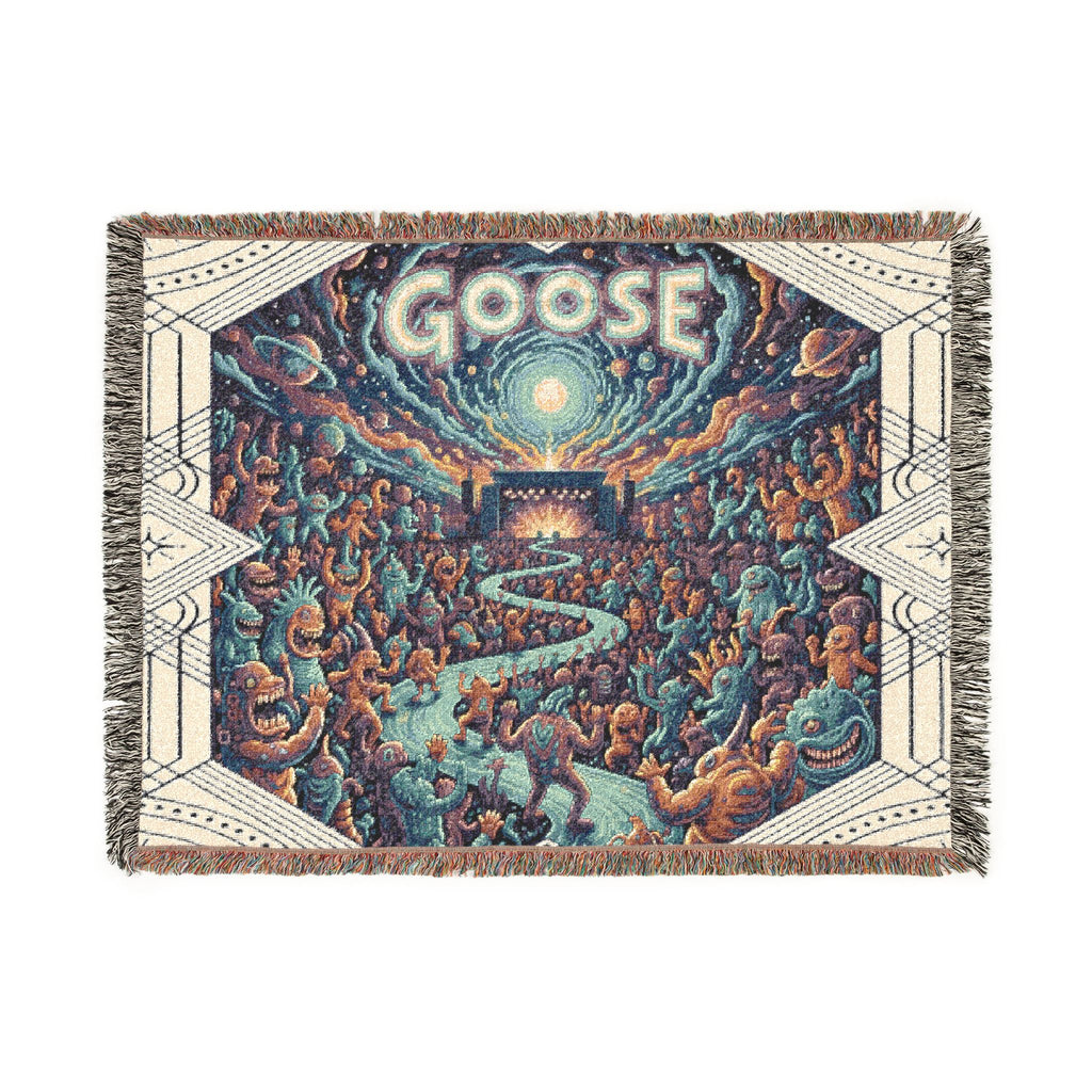 Woven Blanket — 'Goose' Scenic Pixel Art Throw Blanket, Cozy Band-Inspired Home Decor