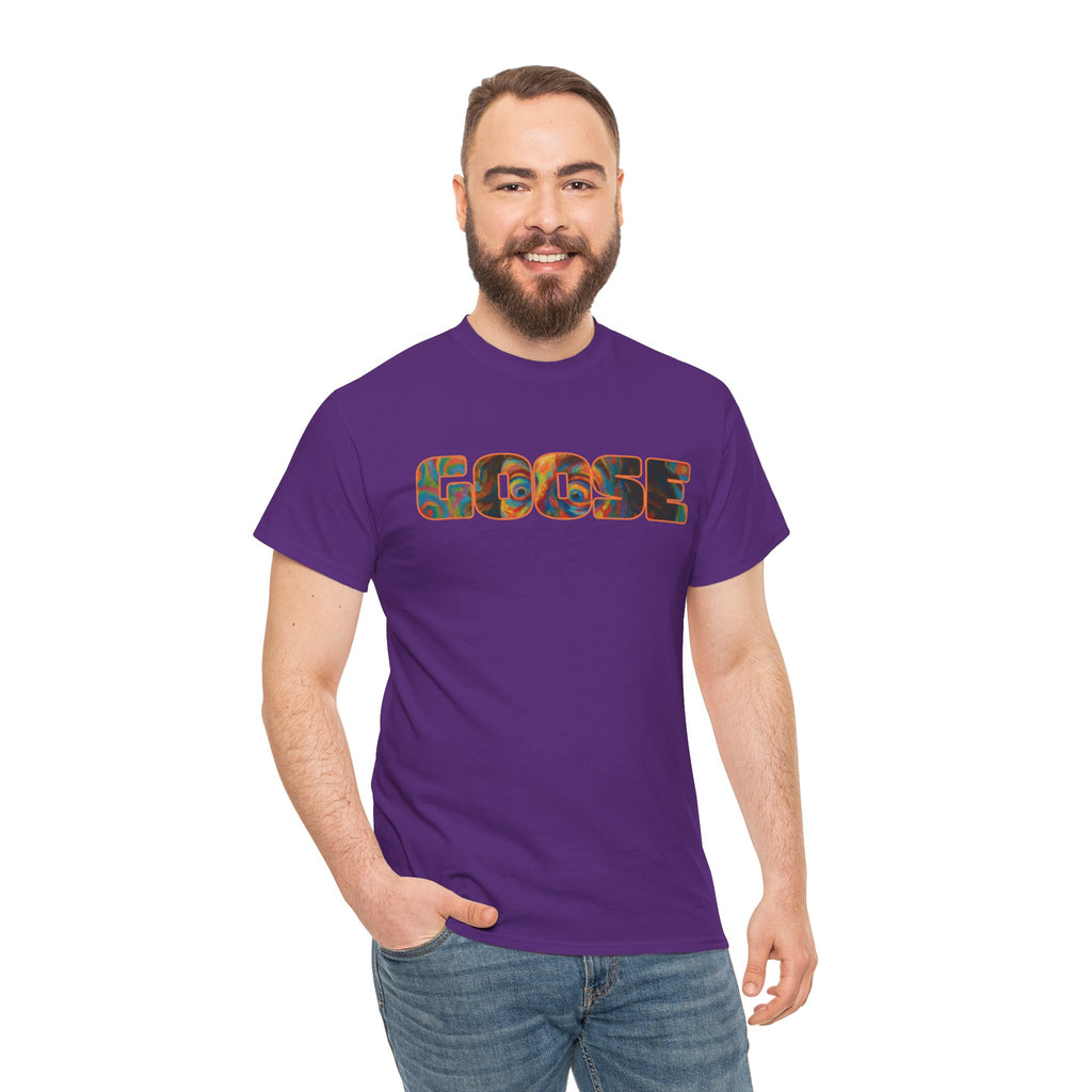 Goose Graphic Tee — Retro Camo Lettering Shirt