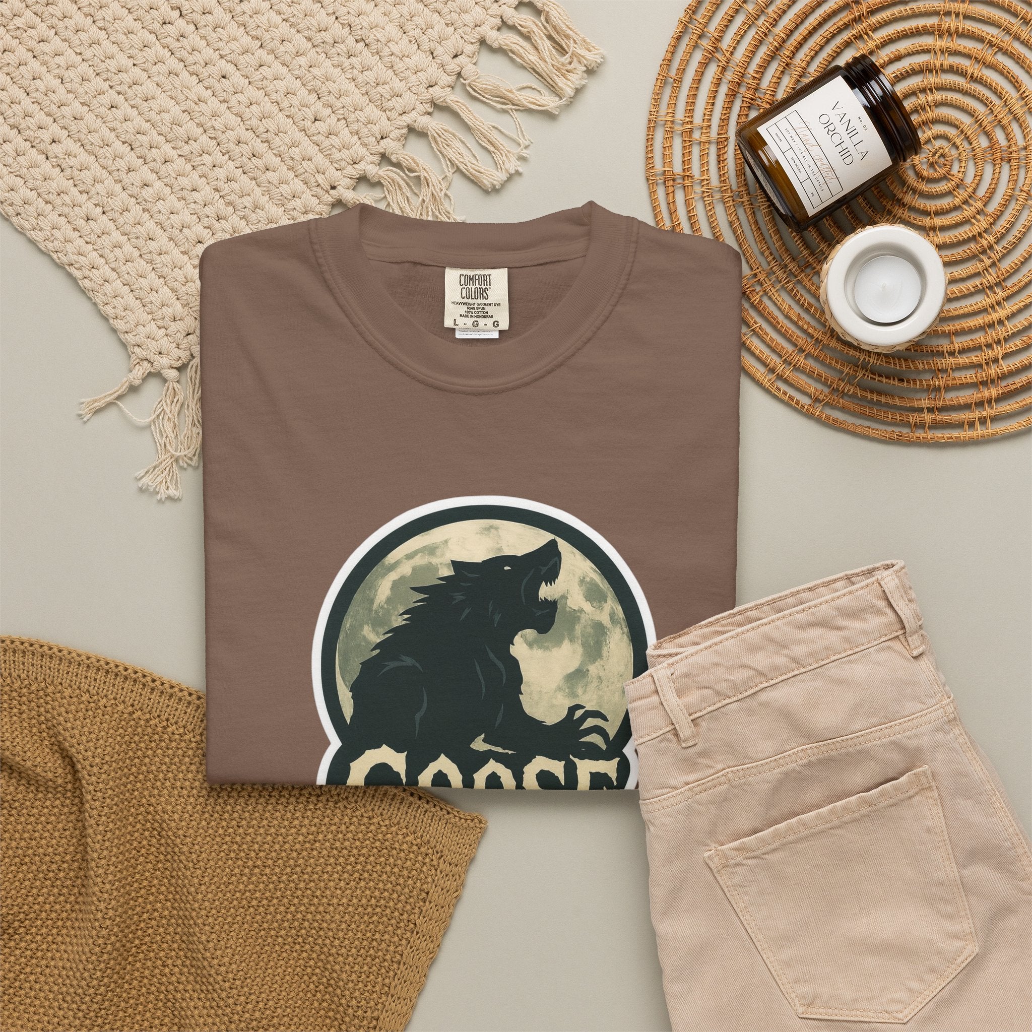 Goose Moon T-Shirt — Vintage Werewolf Silhouette Graphic Tee