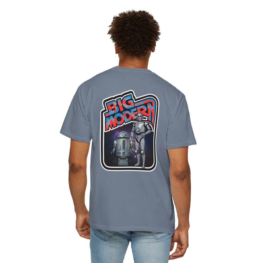 Big Modern Robot Graphic T-Shirt — "GOOSE" Chest Text, Retro Sci‑Fi Back Print