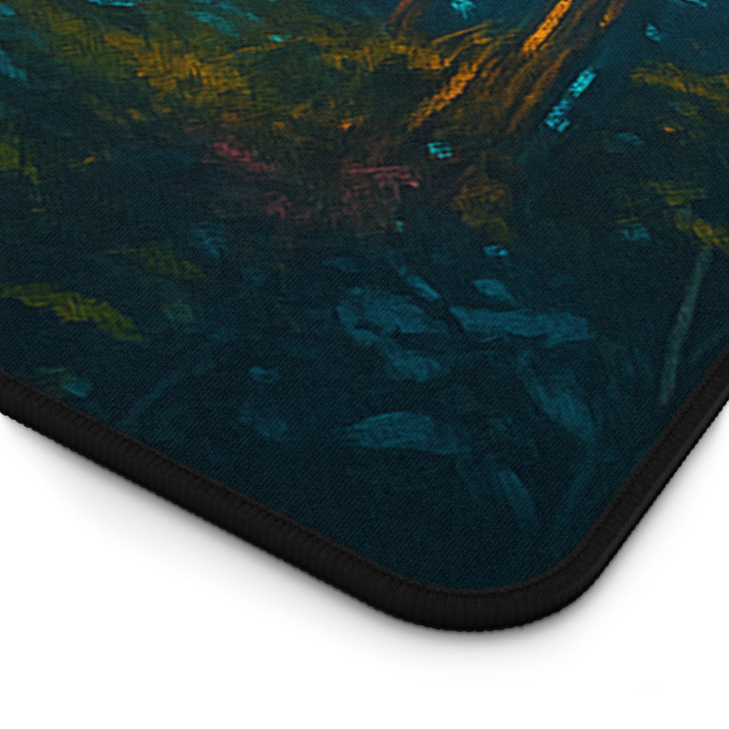 Cyber Ranger Desk Mat — Robot Selfie at Campfire Gaming Mousepad