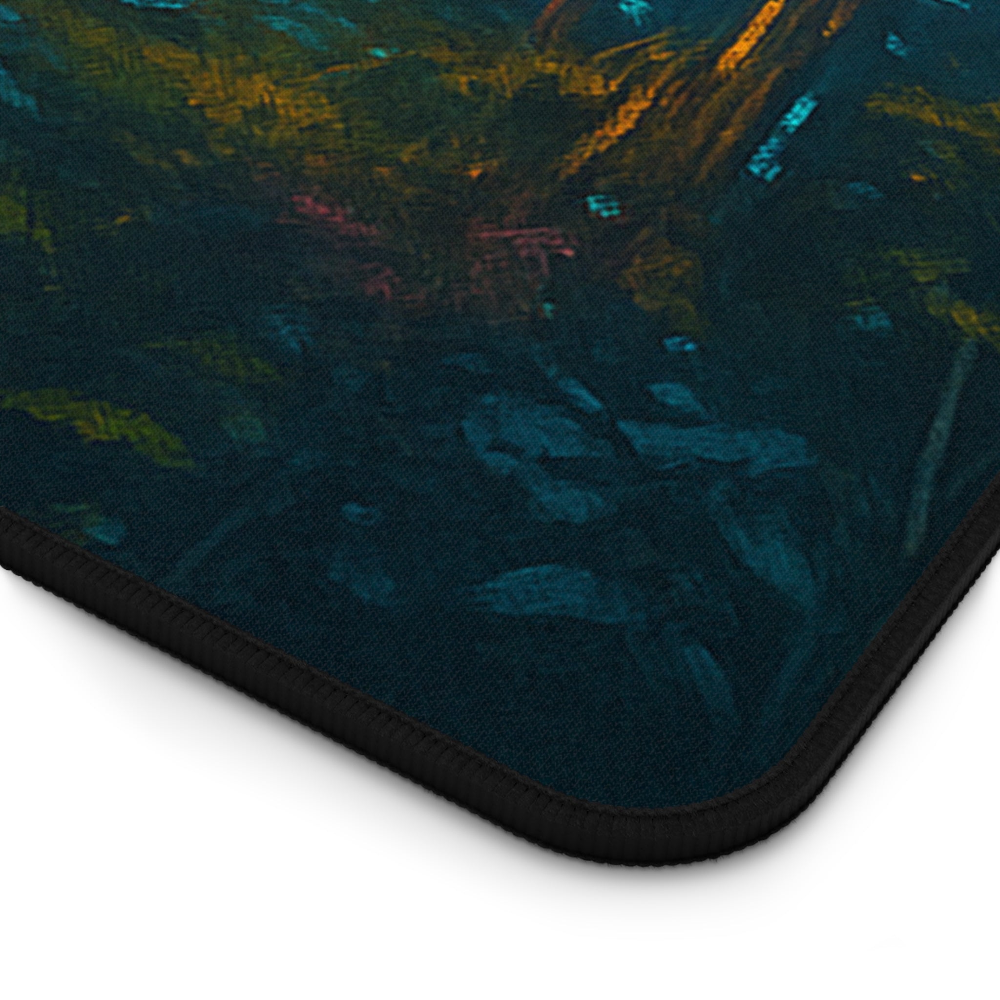Cyber Ranger Desk Mat — Robot Selfie at Campfire Gaming Mousepad