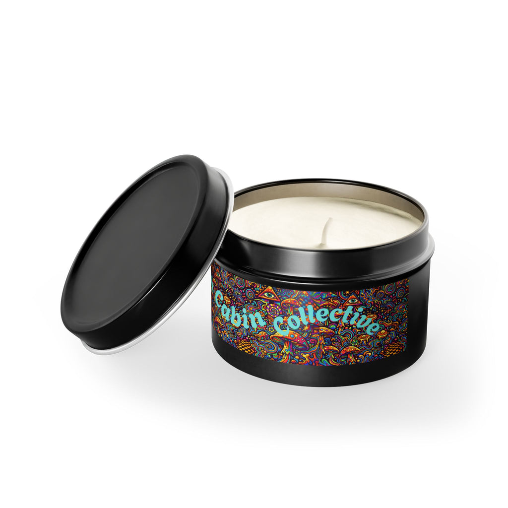 Moon Cabin Collection Tin Candle – Psychedelic Mushroom Scented Tin
