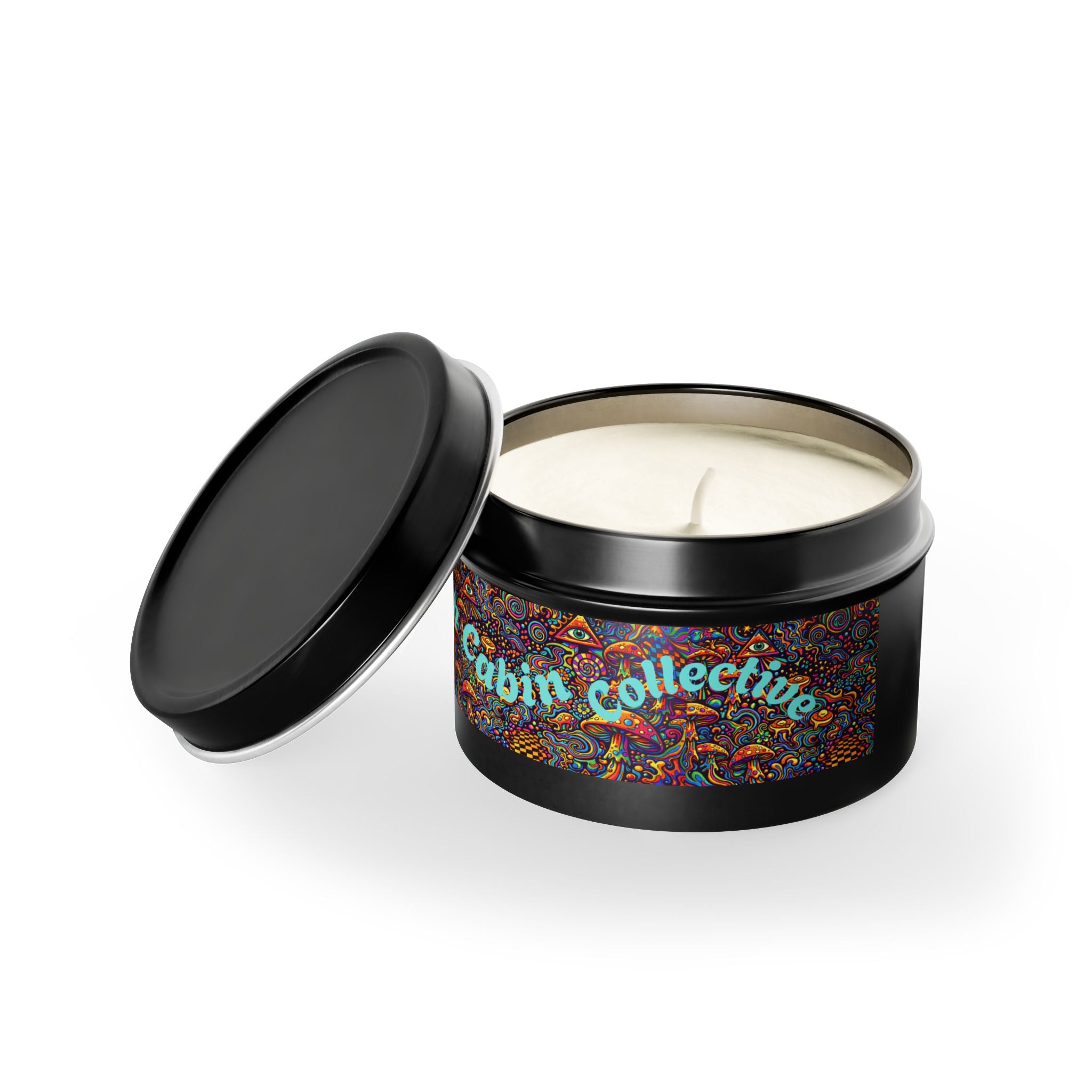 Moon Cabin Collection Tin Candle – Psychedelic Mushroom Scented Tin