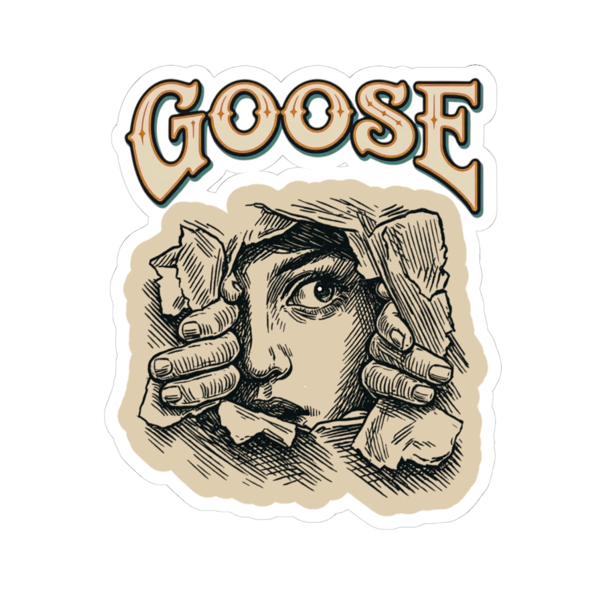 Goose the Band - Vintage Peeking Face Goose sticker | Kiss-Cut Sticker