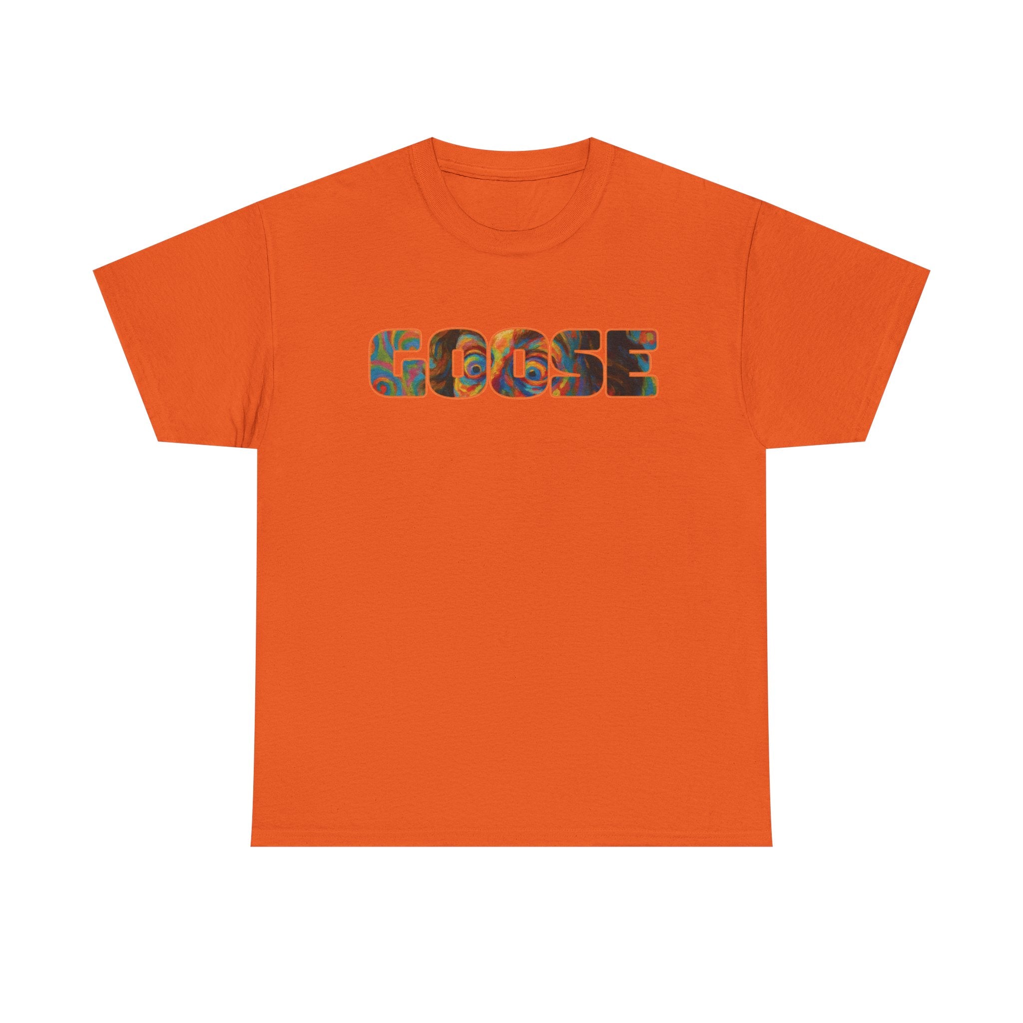 Goose Graphic Tee — Retro Camo Lettering Shirt