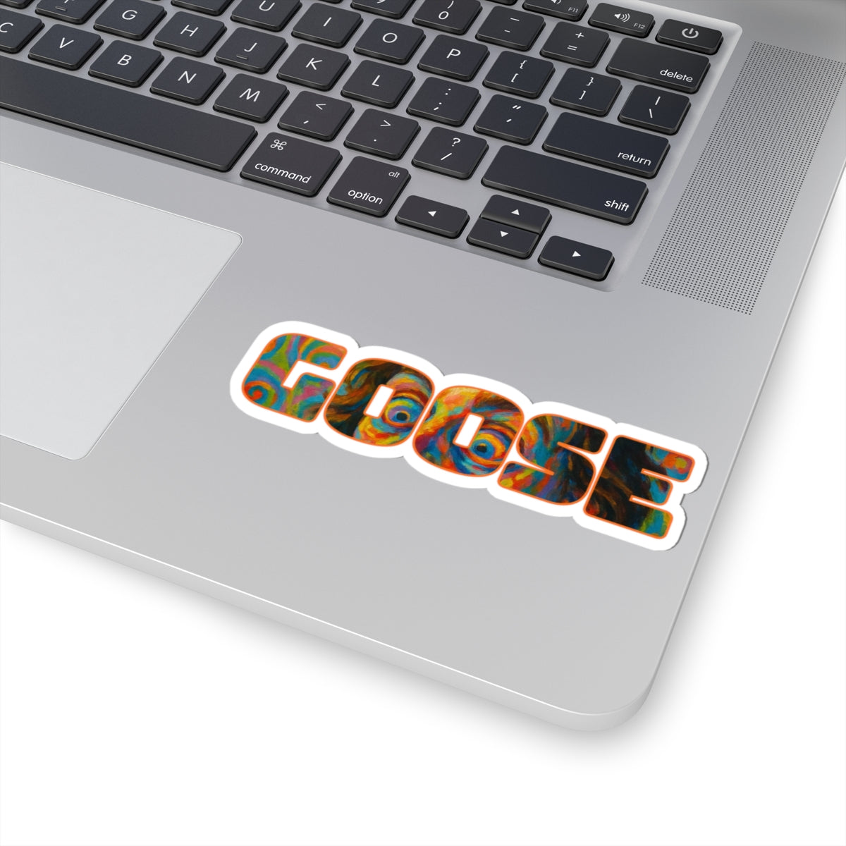 GOOSE Kiss-Cut Sticker — Colorful Psychedelic Text Decal for Laptops, Water Bottles & Skateboards