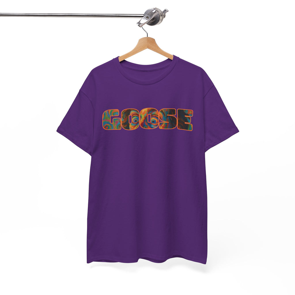 Goose Graphic Tee — Retro Camo Lettering Shirt